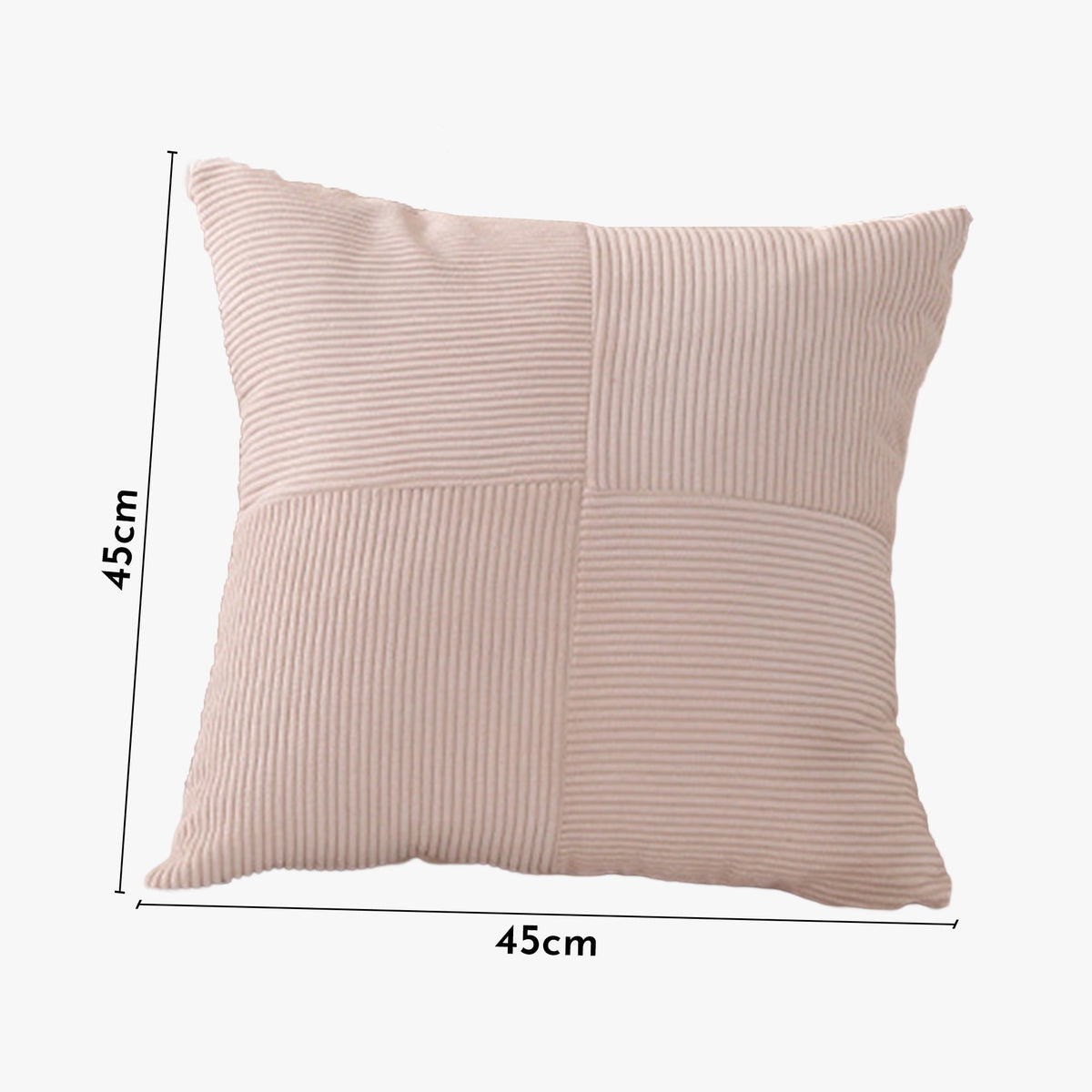 ISYS Coussin carré en tissu côtelé  beige 45x45 cm