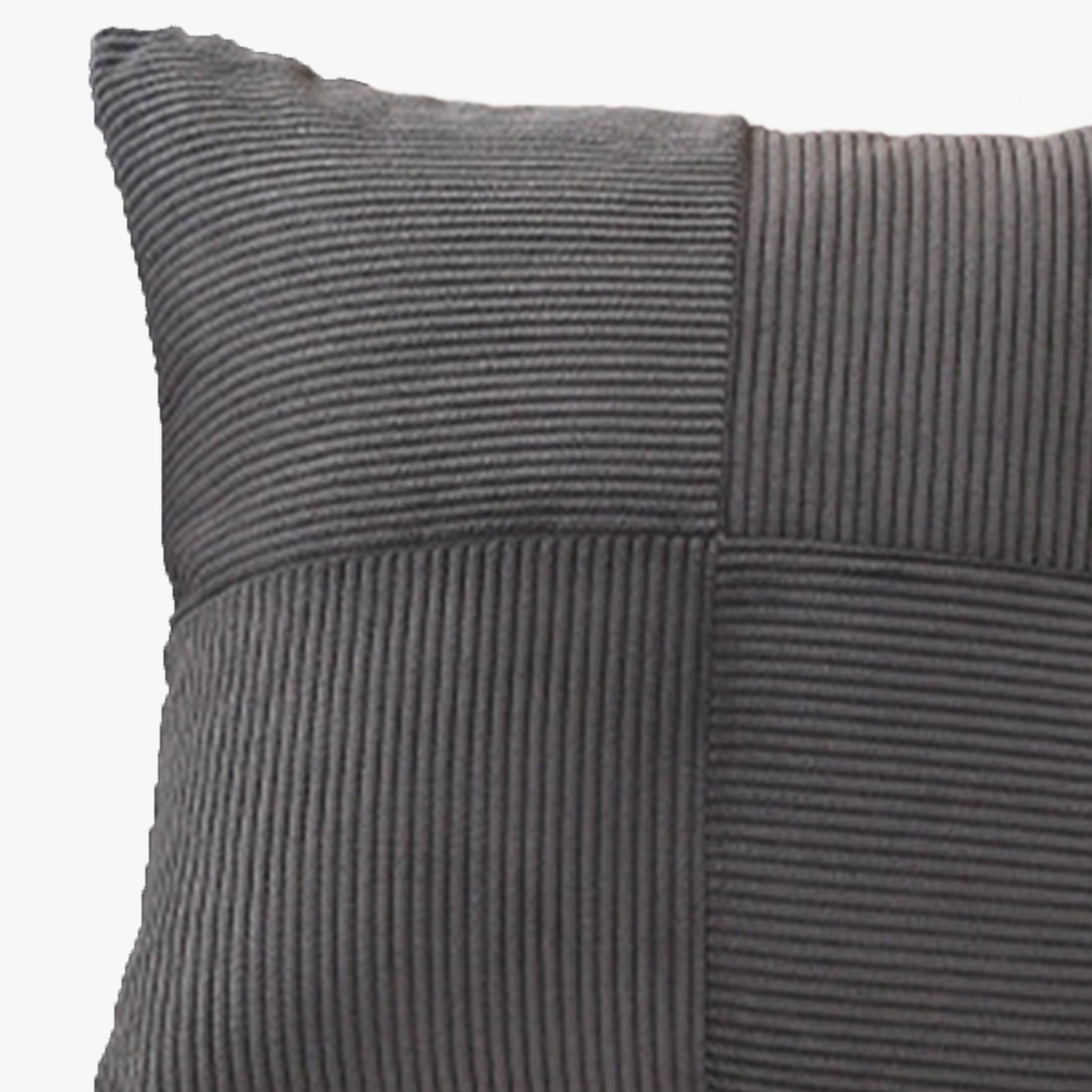 ISYS Coussin carré en tissu côtelé gris 45x45 cm