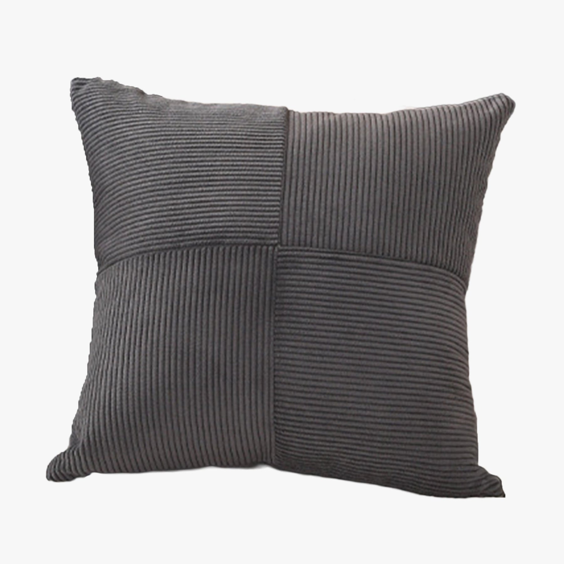 ISYS Coussin carré en tissu côtelé gris 45x45 cm