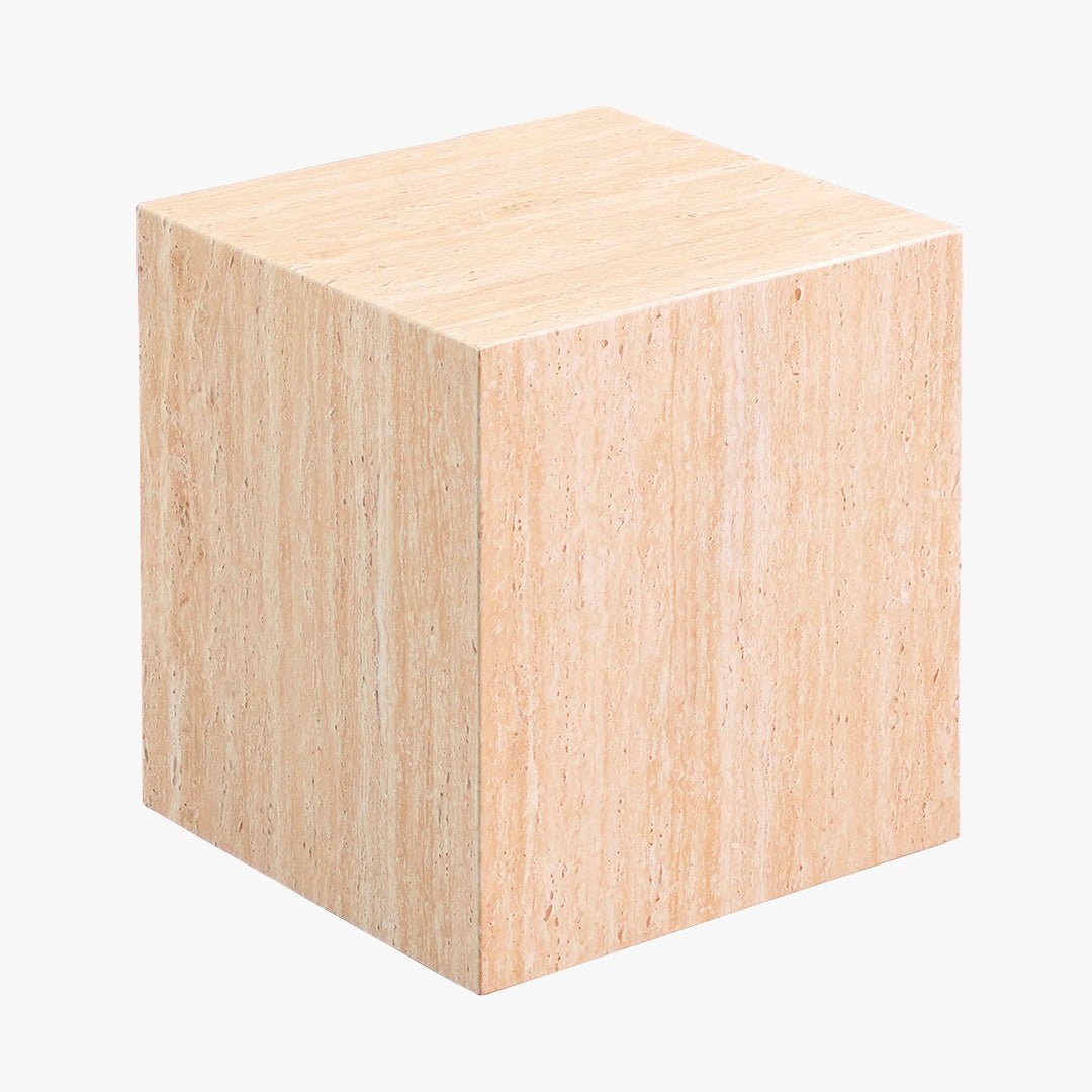 JASMIA Table basse carré marbre d'ingénierie couleur travertin