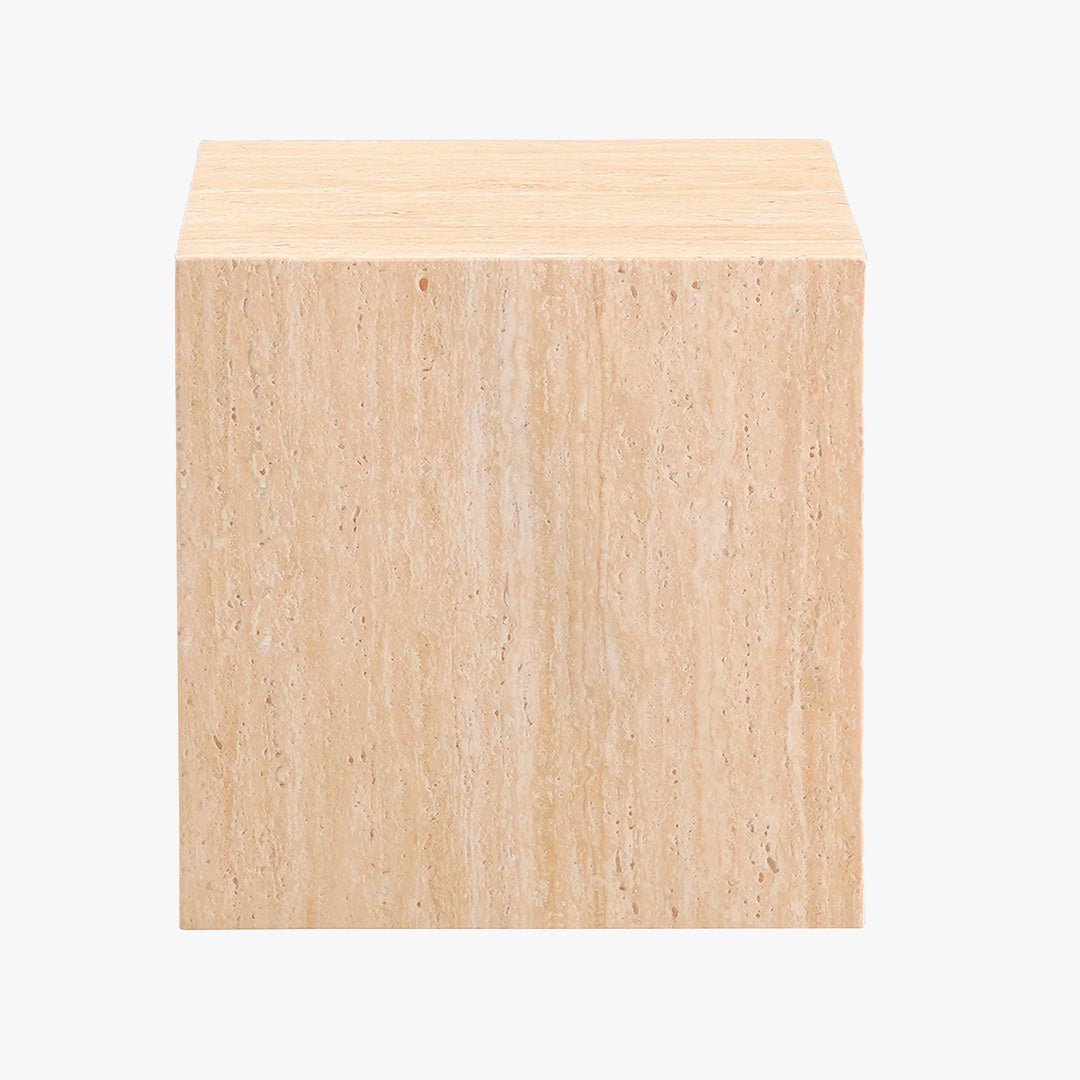 JASMIA Table basse carré marbre d'ingénierie couleur travertin