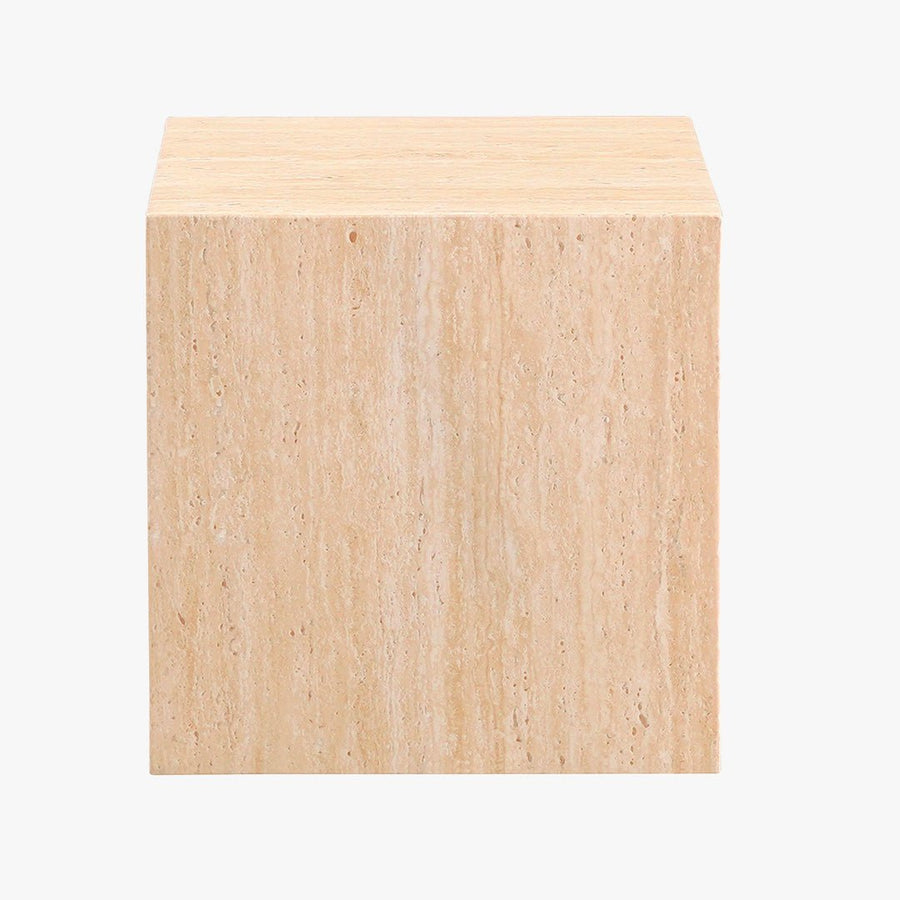 JASMIA Table basse carré marbre d'ingénierie couleur travertin