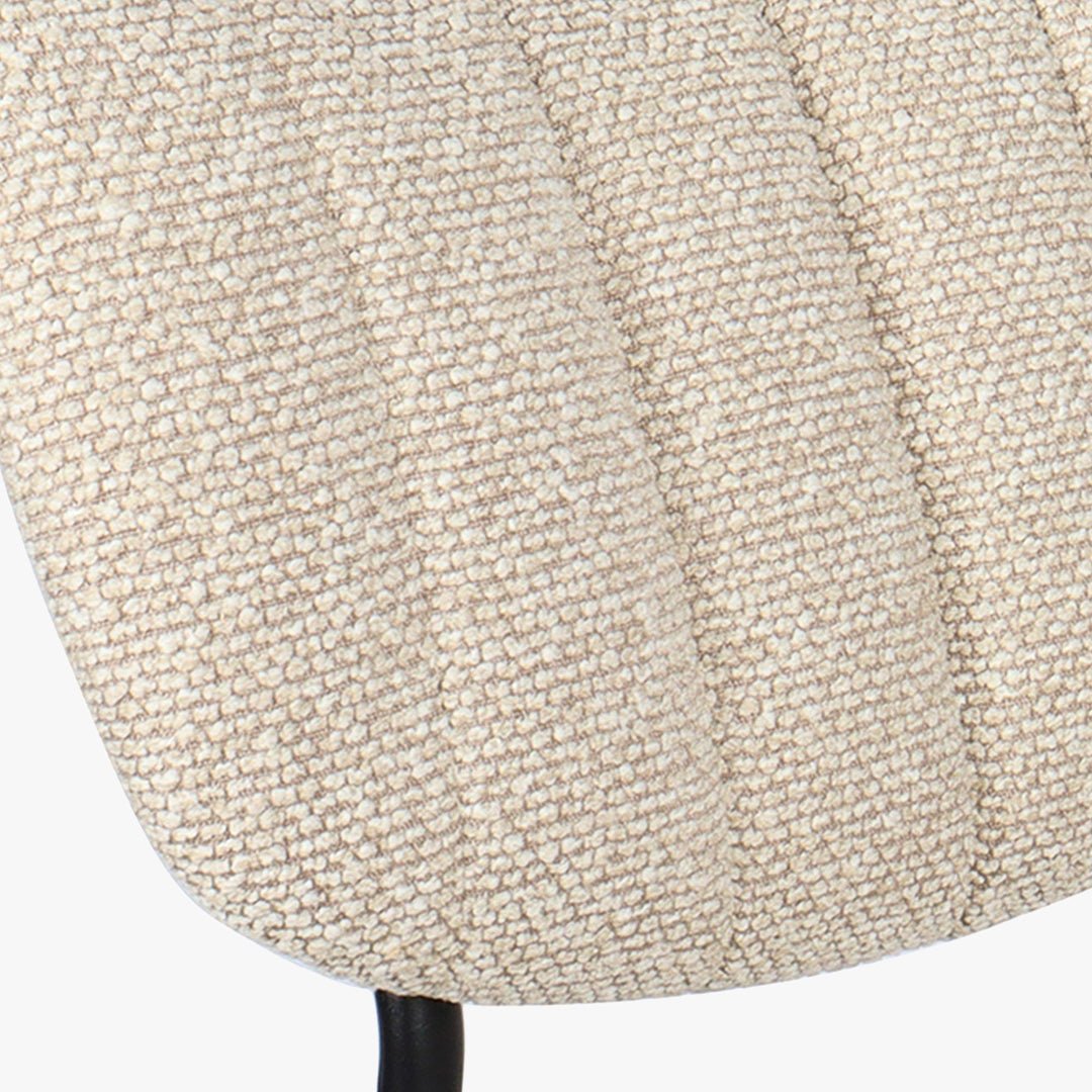 JAYDA Lot de 2 chaises en tissu beige piètement métal noir