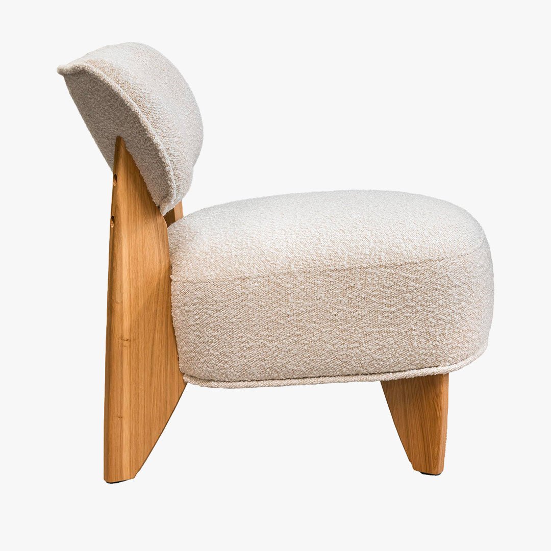 JEYZ Fauteuil design effet peau de mouton beige