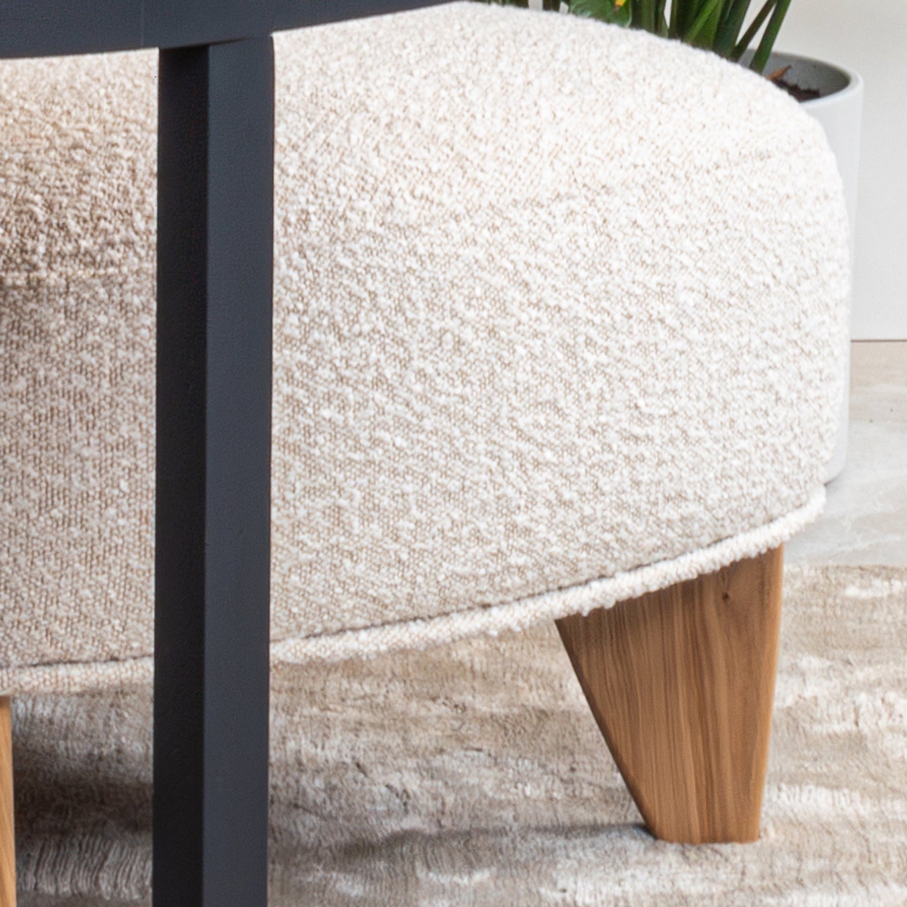 JEYZ Fauteuil design effet peau de mouton beige
