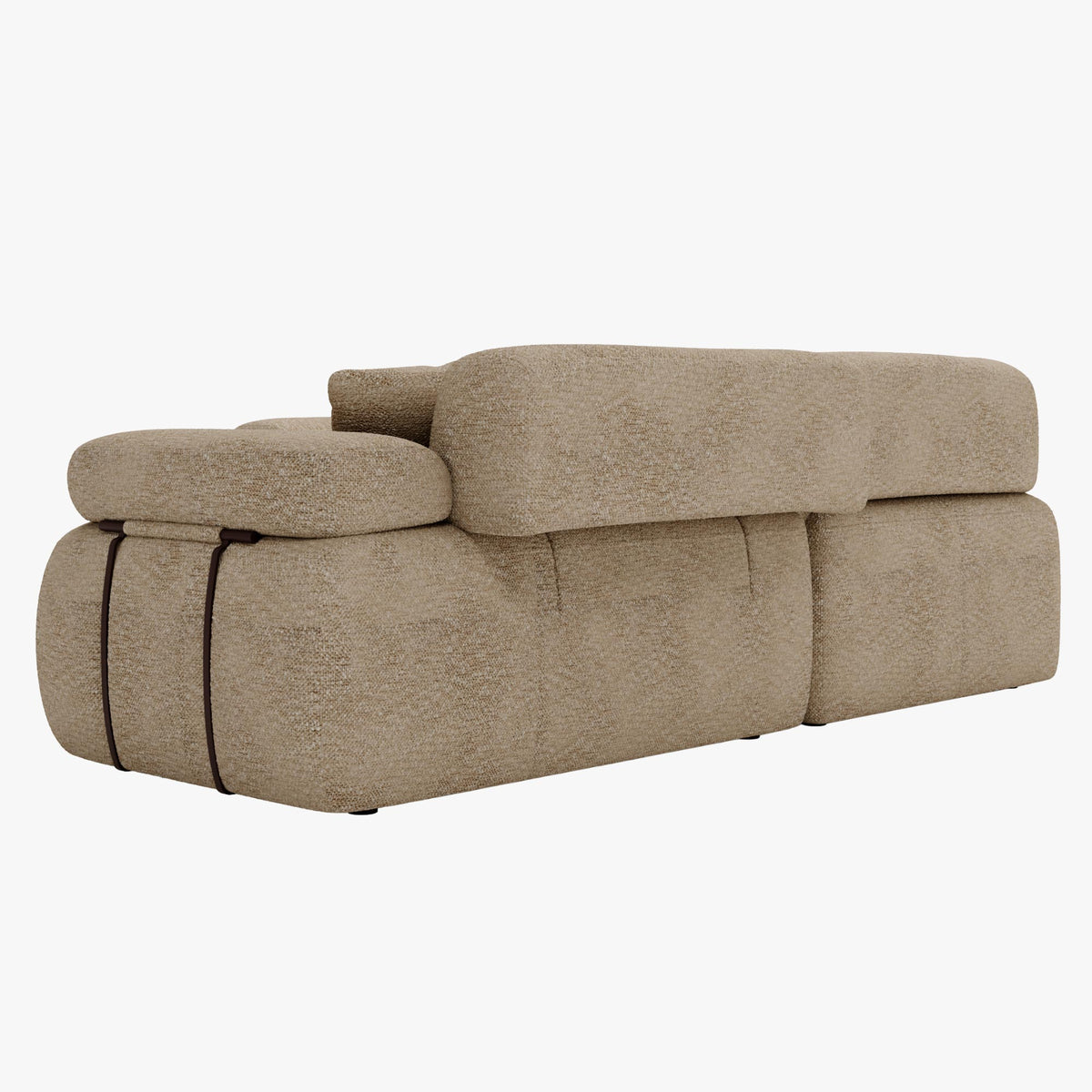 KAELA Canapé d'angle réversible avec dossier amovible en tissu beige foncé