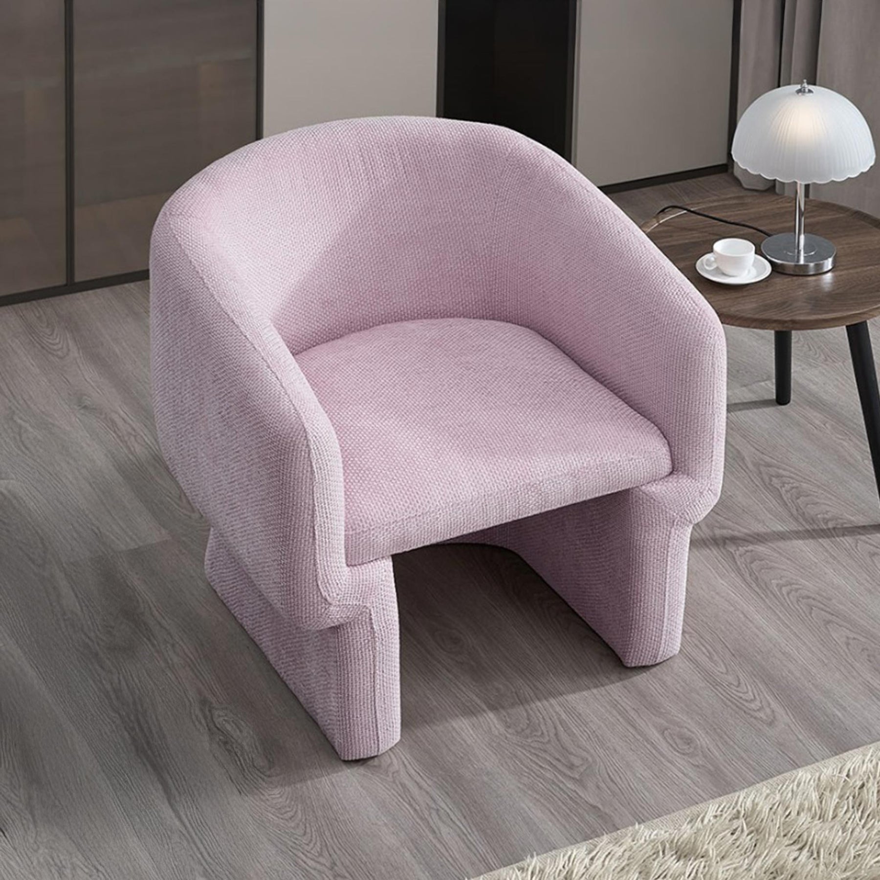 KAYLI Fauteuil cabriolet en tissu rose