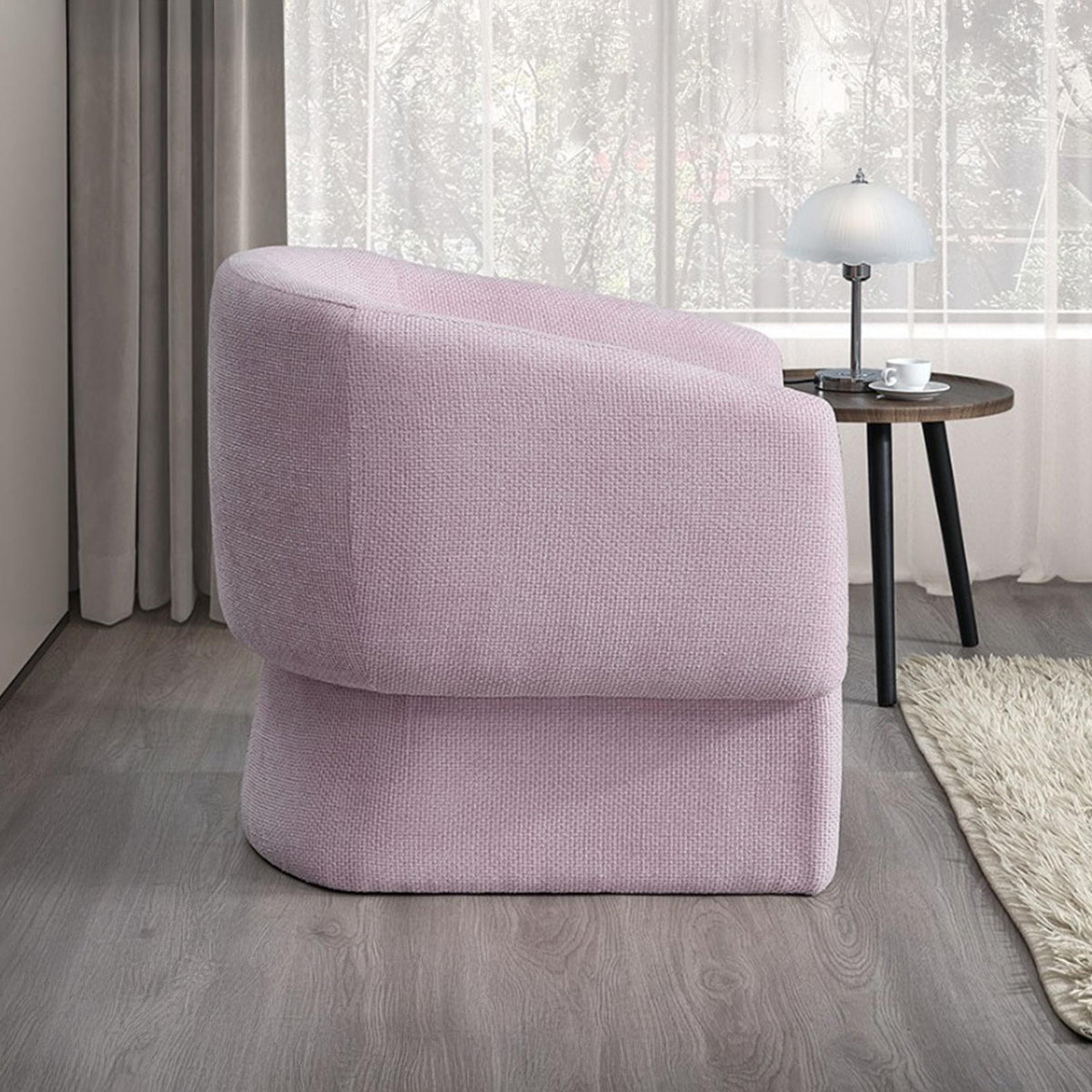 KAYLI Fauteuil cabriolet en tissu rose