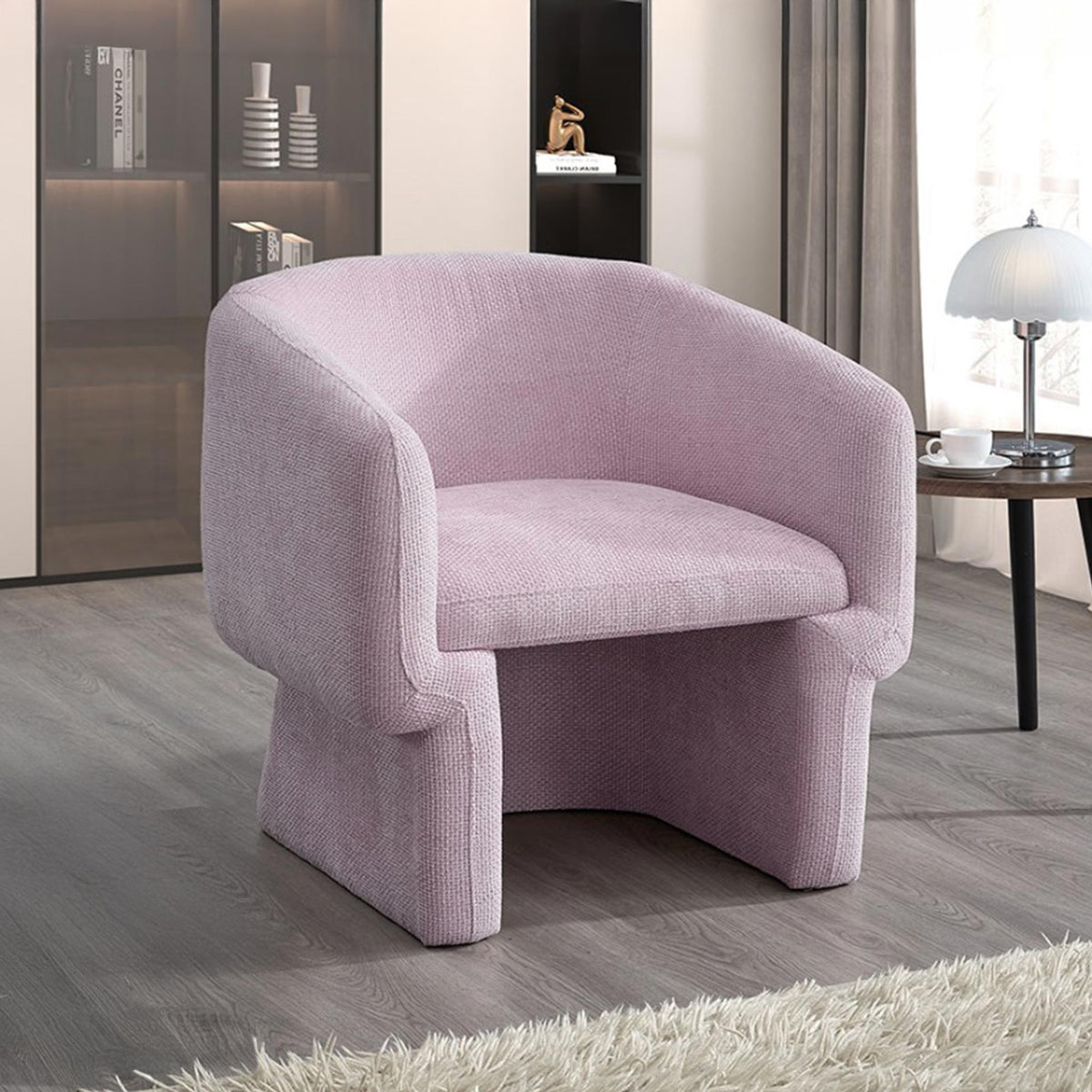 KAYLI Fauteuil cabriolet en tissu rose