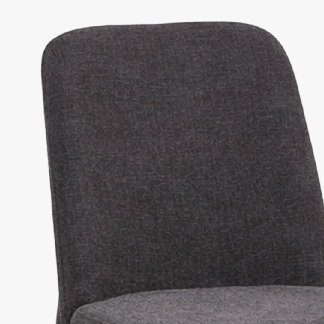 KAYNA Lot de 2 chaises en tissu gris foncé pieds en métal noir