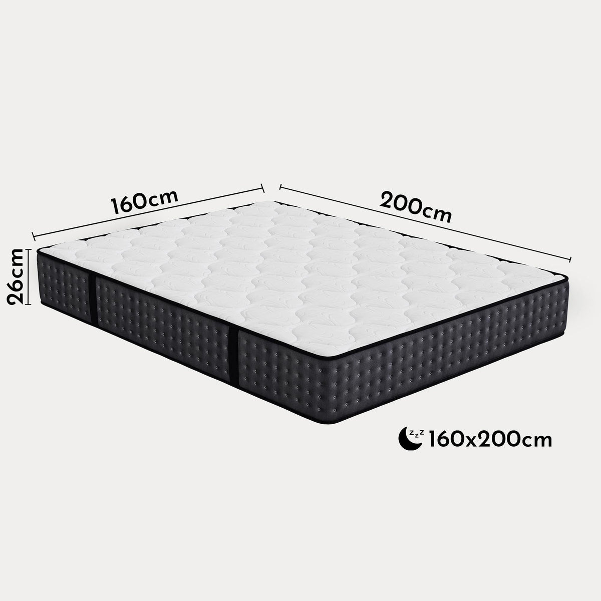 KENAN Matelas en mousse épaisseur 26 cm - 160x200 cm