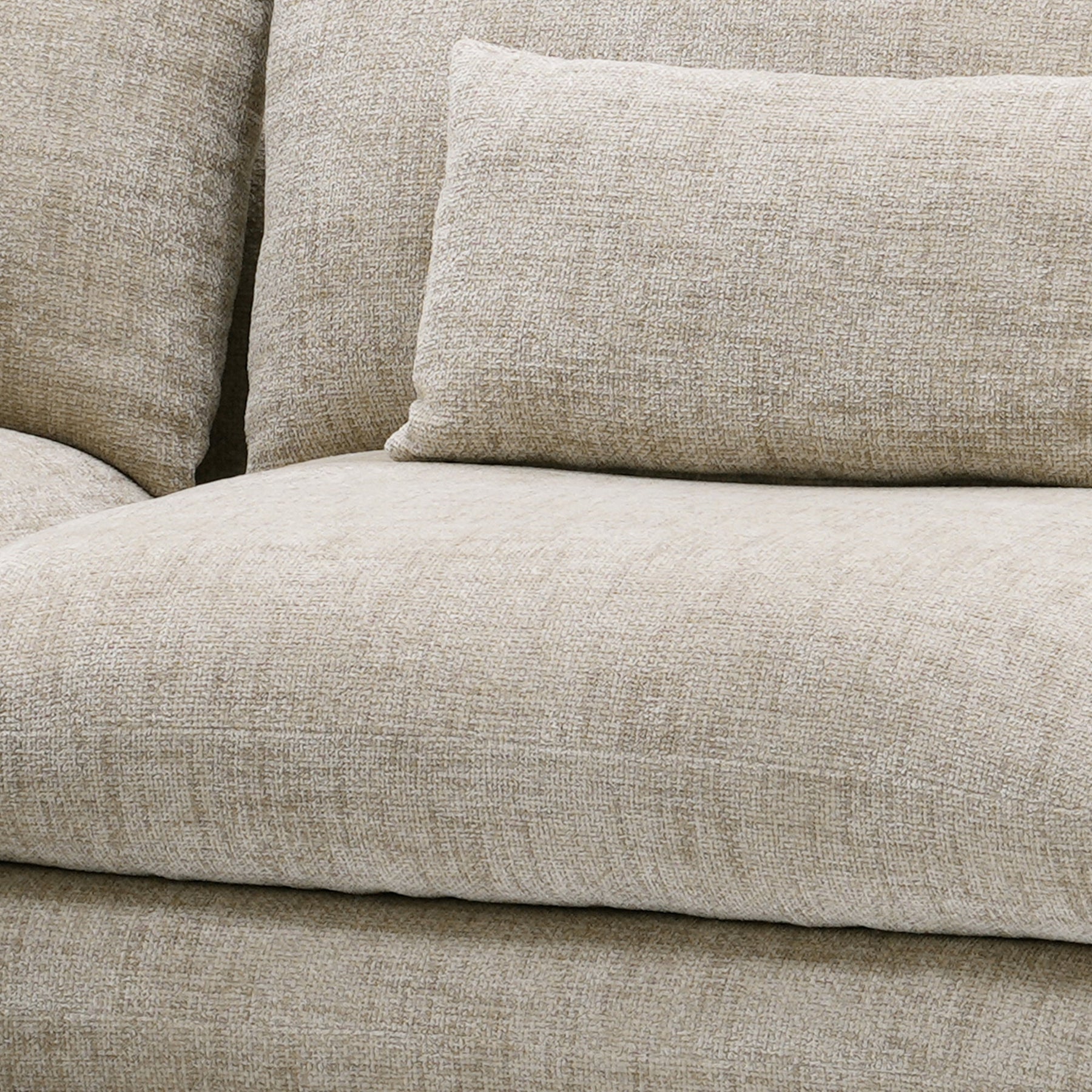 KENDAL Canapé d'angle en tissu taupe - Angle gauche