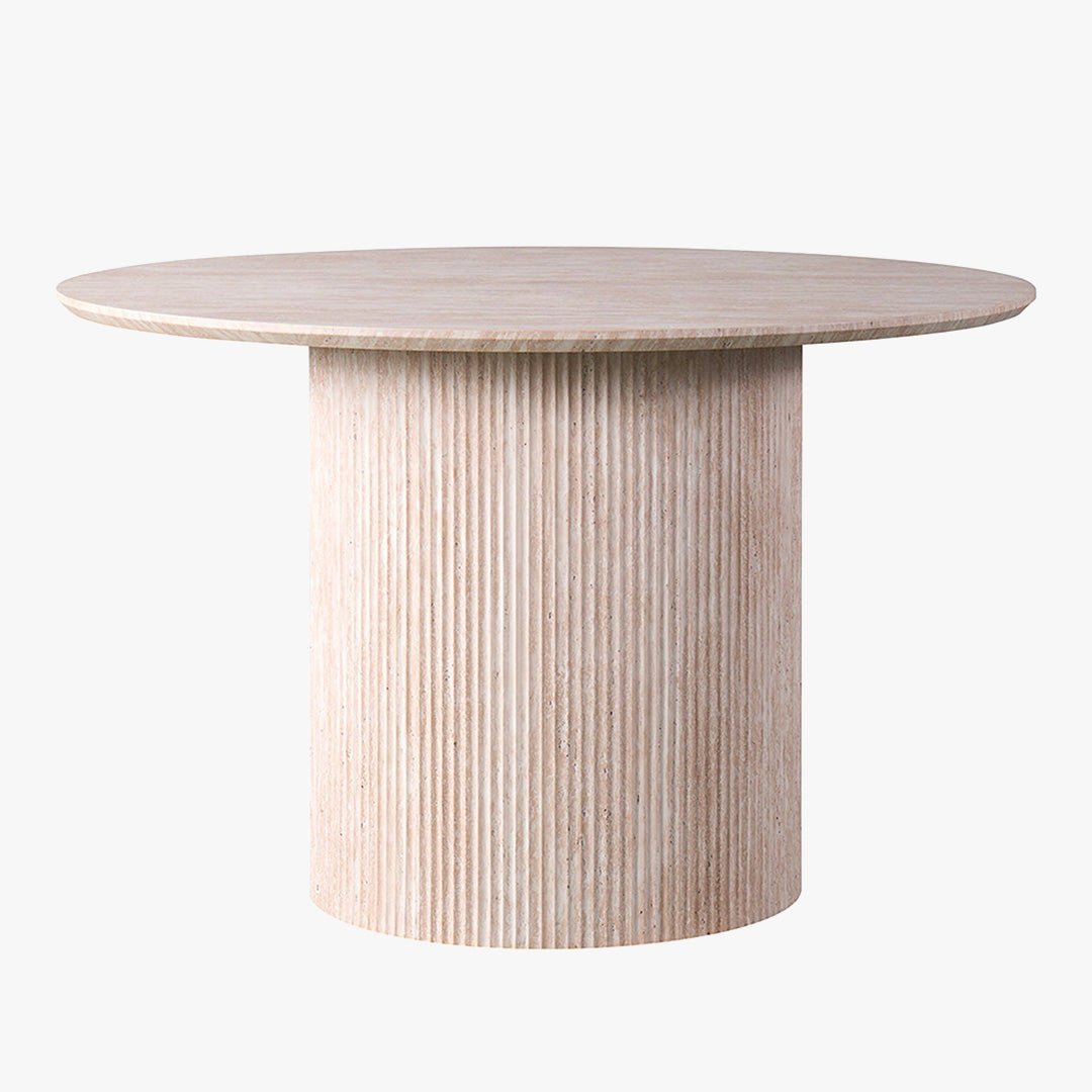 LAGOS - 120 Table à manger ronde couleur travertin 120 cm
