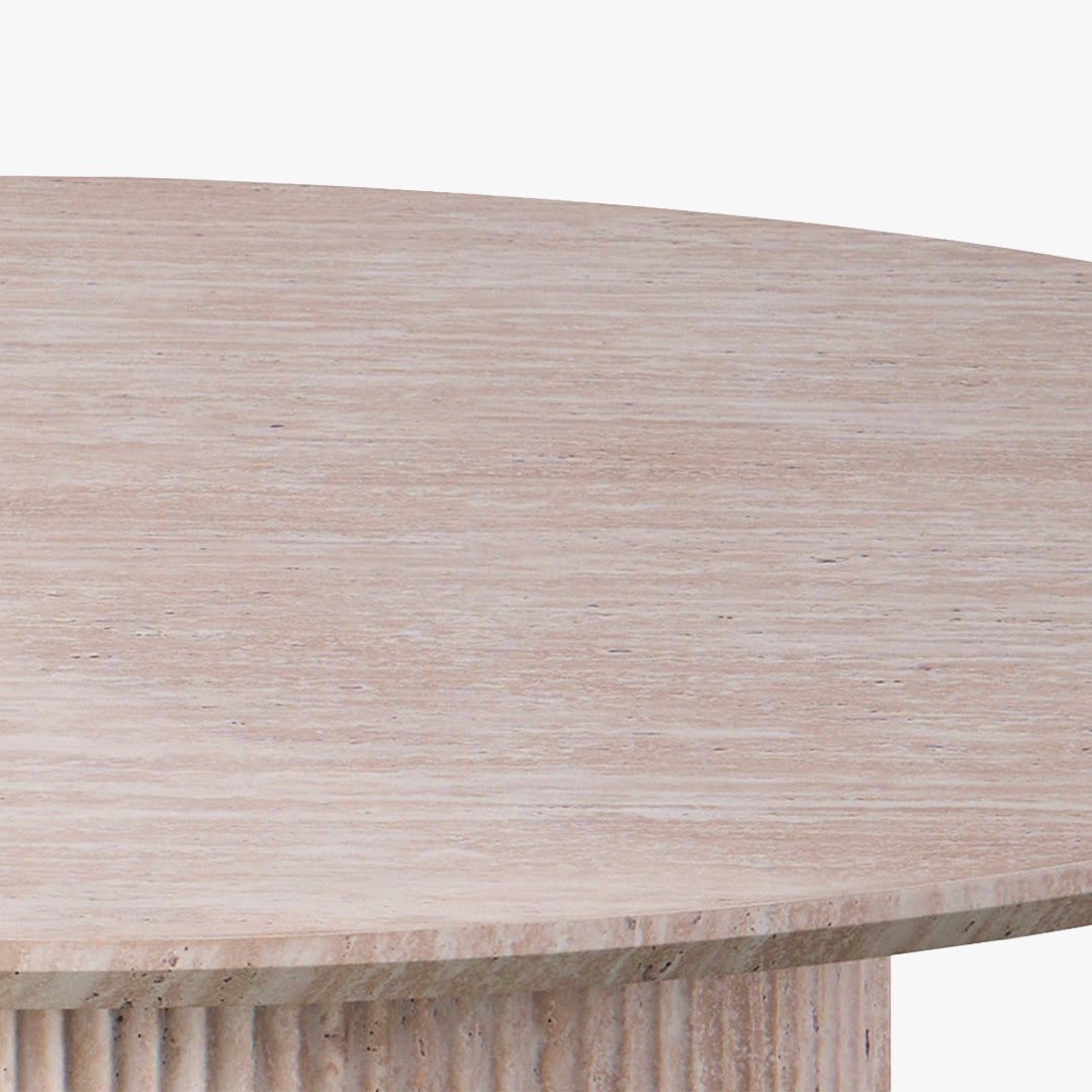 LAGOS - 120 Table à manger ronde couleur travertin 120 cm