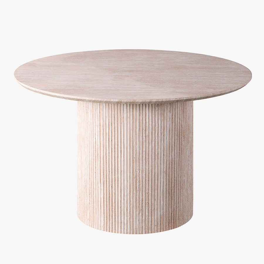 LAGOS - 120 Table à manger ronde couleur travertin 120 cm