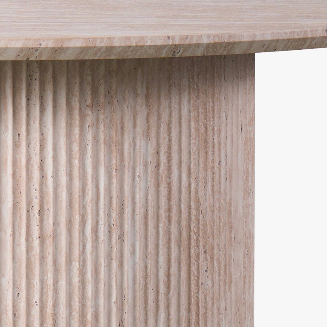 LAGOS - 120 Table à manger ronde couleur travertin 120 cm