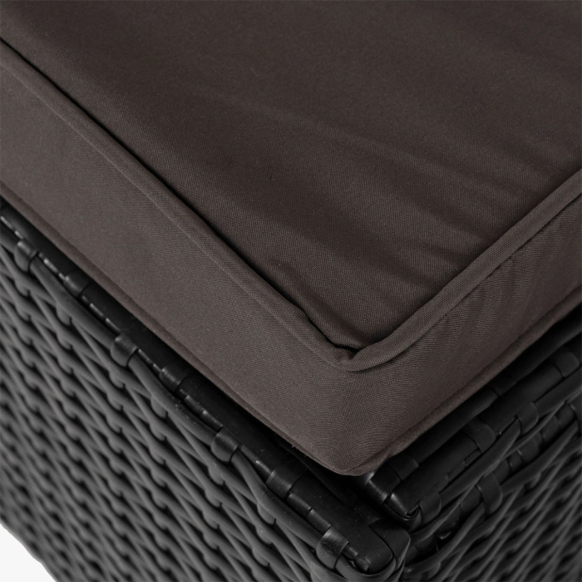 LARGO Fauteuil de jardin en rotin et tissu marron