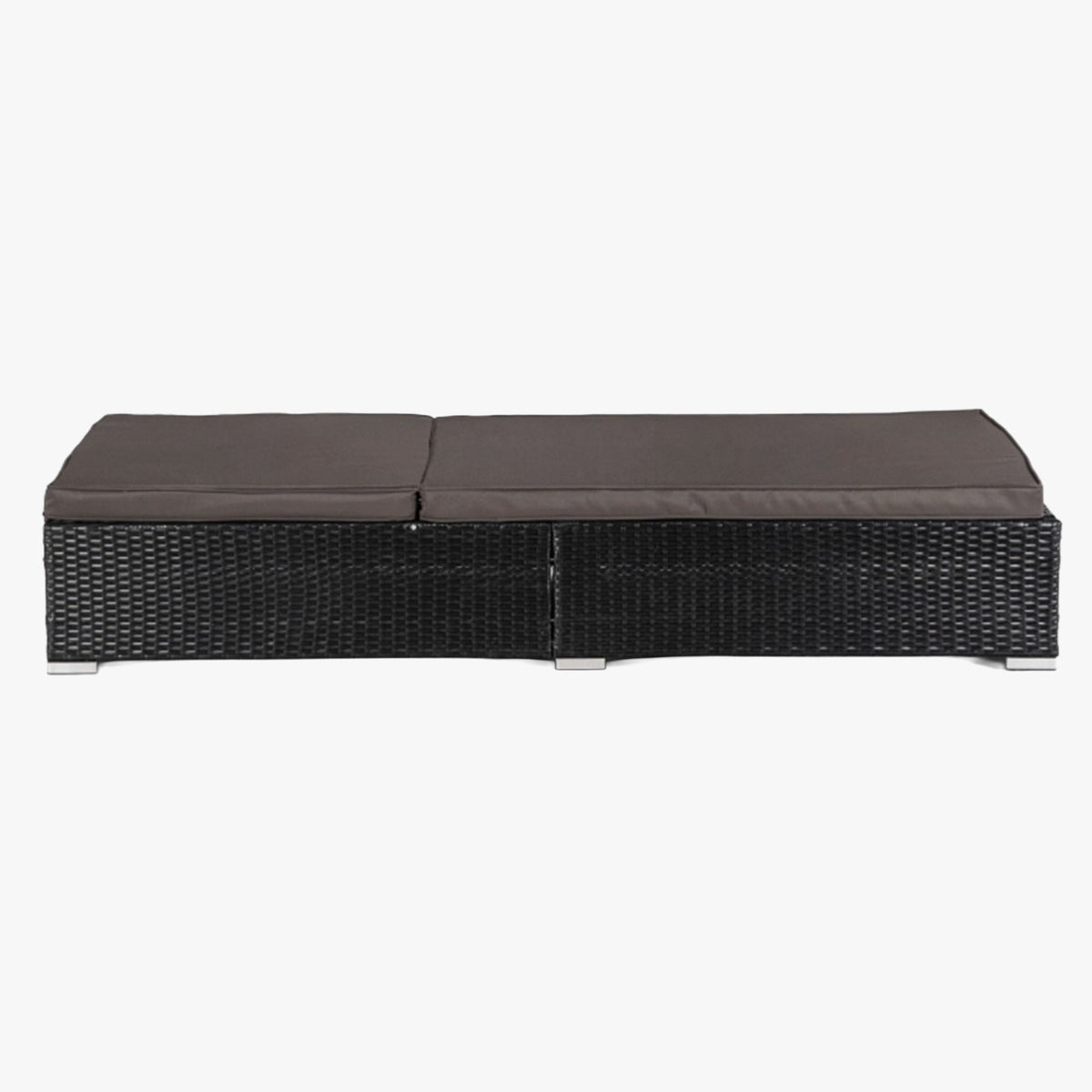 LARGO Fauteuil de jardin en rotin et tissu marron