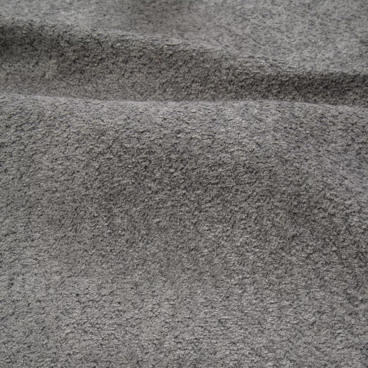LAYANE Canapé panoramique tissu bouclette gris - Angle gauche