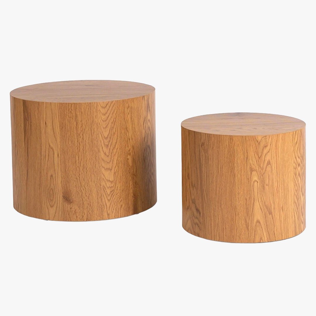 LEILA Lot de 2 tables basses couleur bois clair