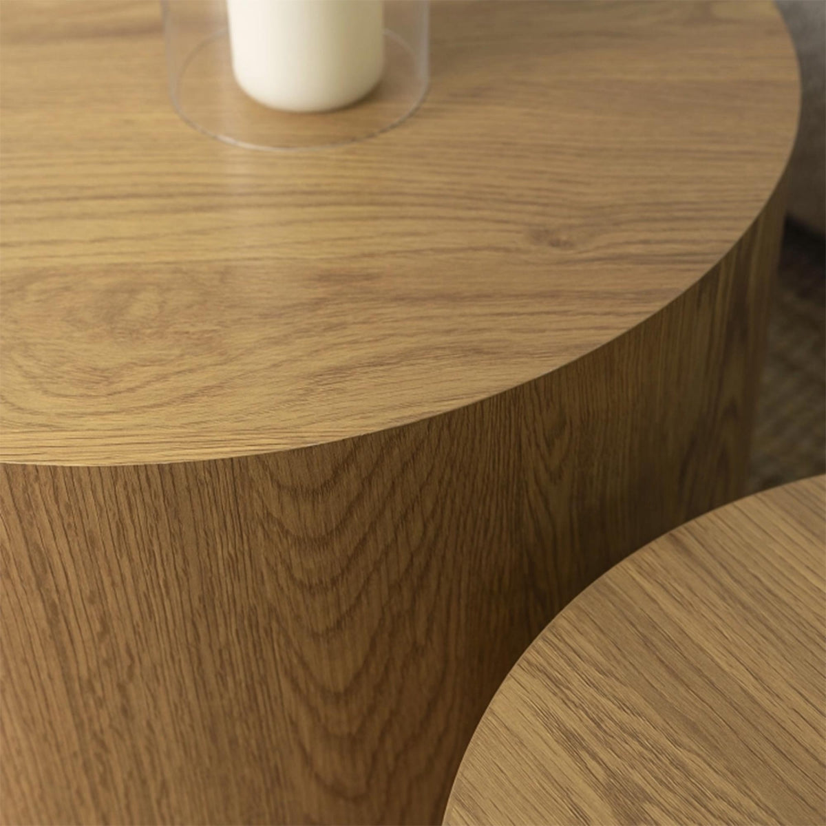 LEILA Lot de 2 tables basses couleur bois clair