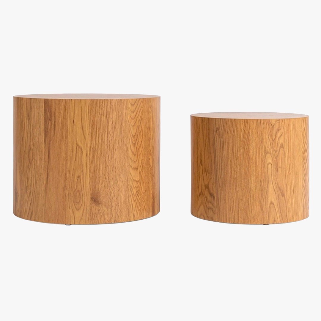 LEILA Lot de 2 tables basses couleur bois clair