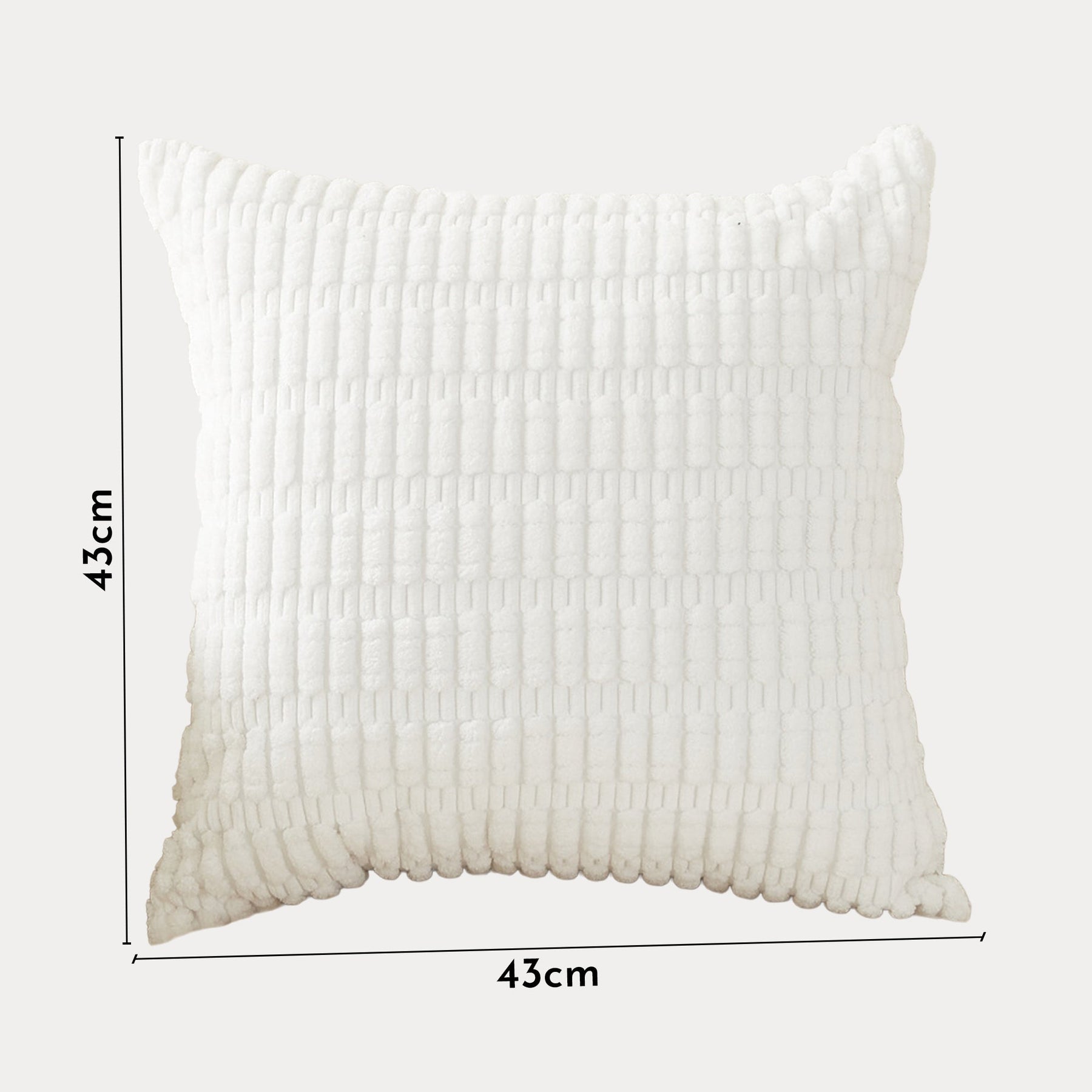 LEYSIA Coussin carré en tissu blanc 43x43 cm
