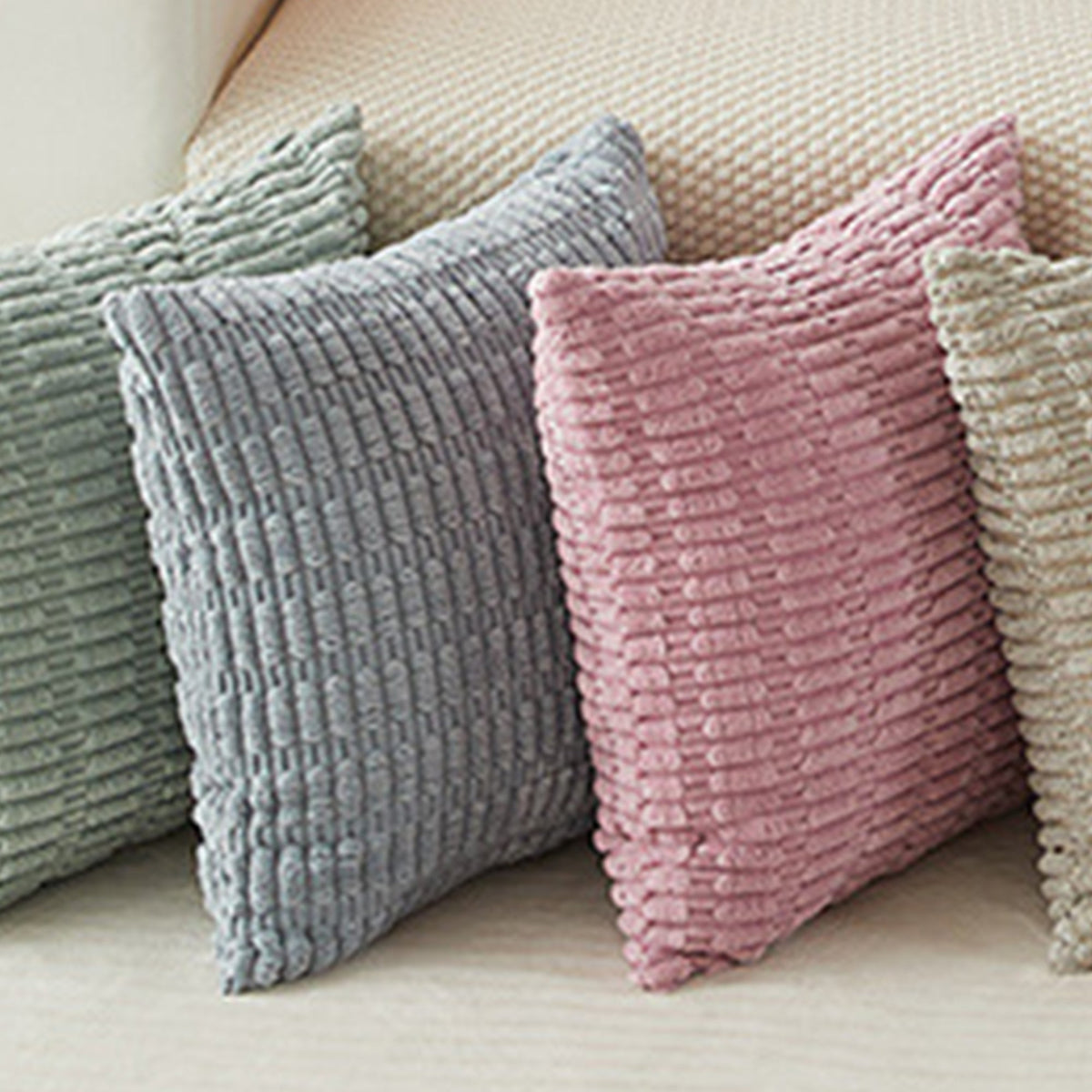 LEYSIA Coussin carré en tissu gris 43x43 cm