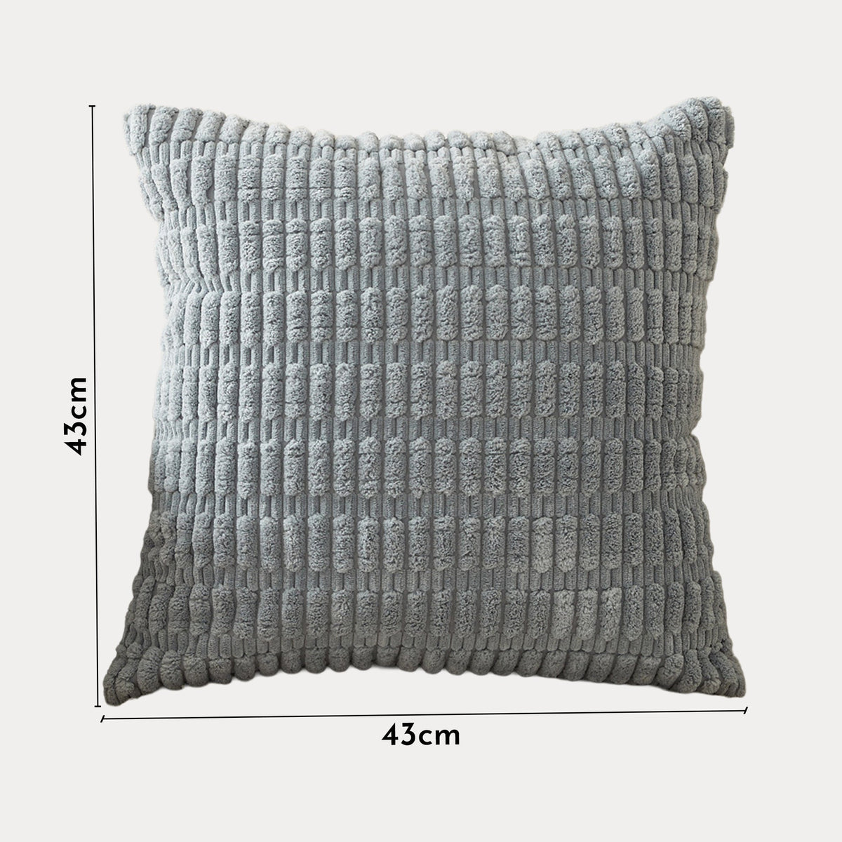 LEYSIA Coussin carré en tissu gris 43x43 cm