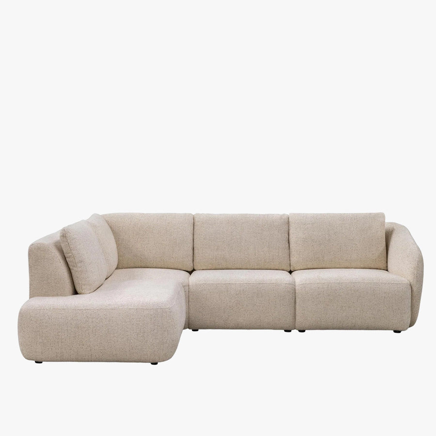 LINDA Canapé d'angle modulable en tissu beige - Angle gauche
