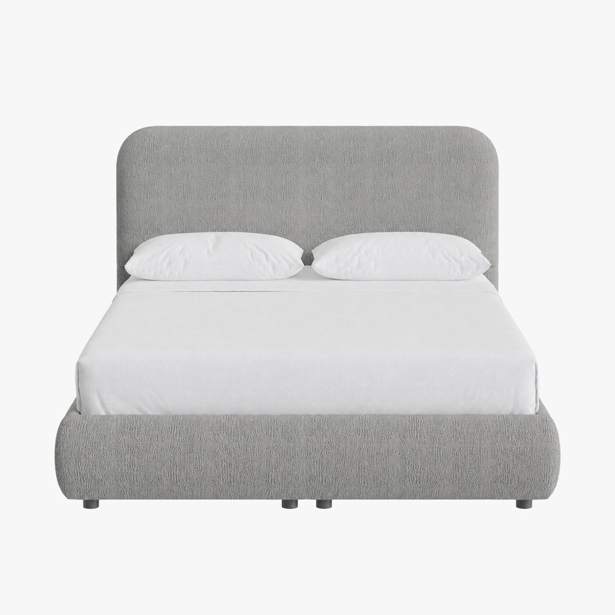 LINE Lit double en tissu gris vert avec coffre 180x200 cm