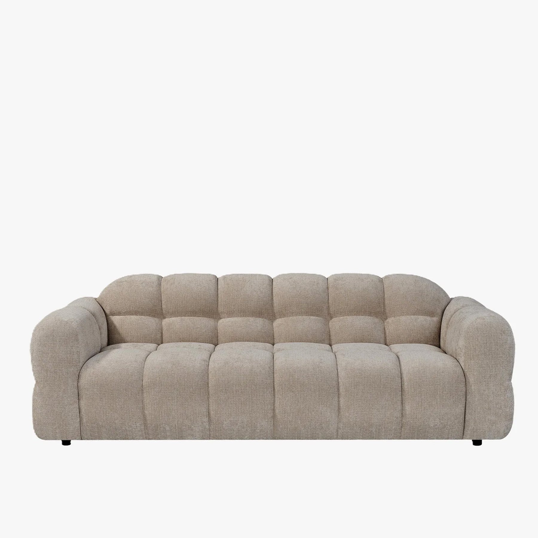 LYRA Canapé 3 places en tissu beige foncé