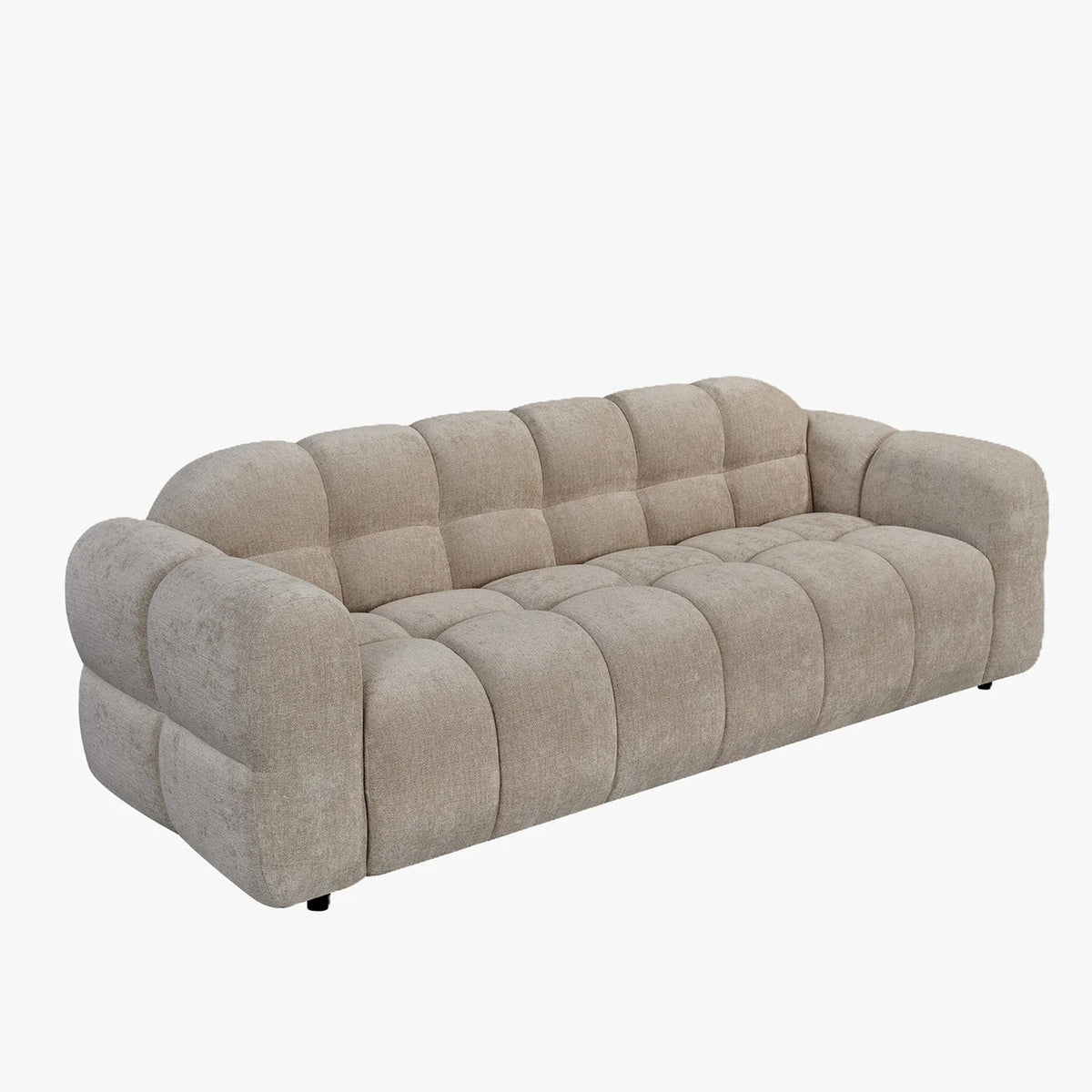 LYRA Canapé 3 places en tissu beige foncé