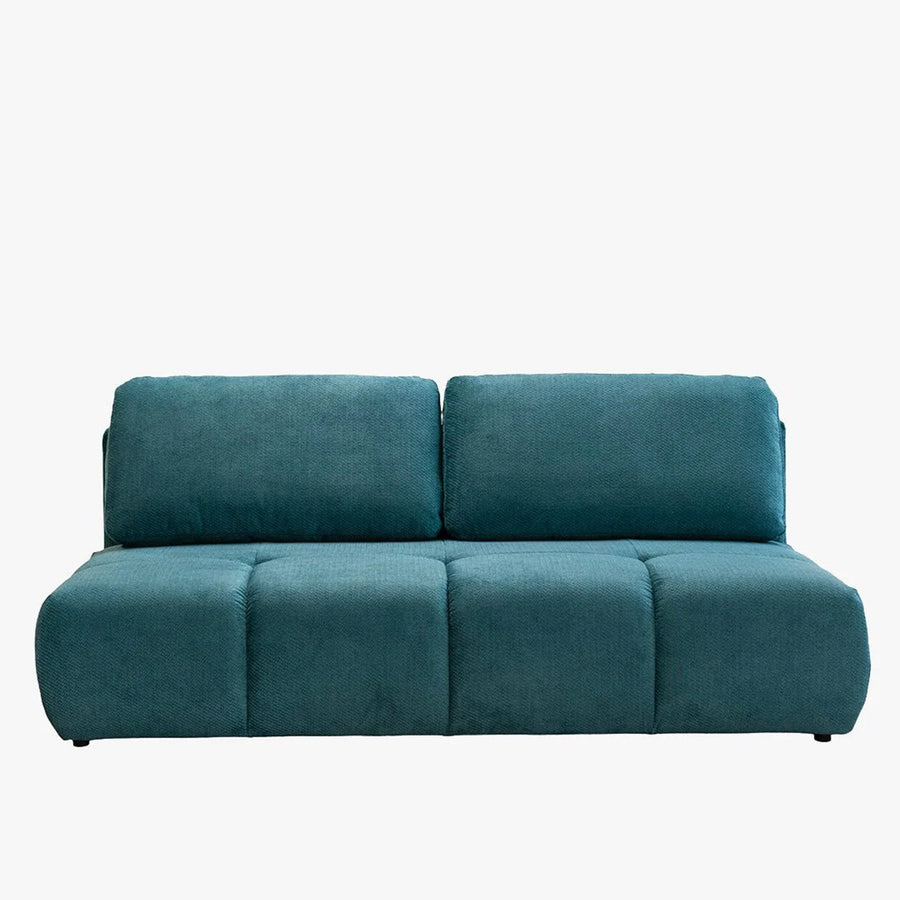 MELVA Canapé 3 places convertible avec coffre en tissu bleu