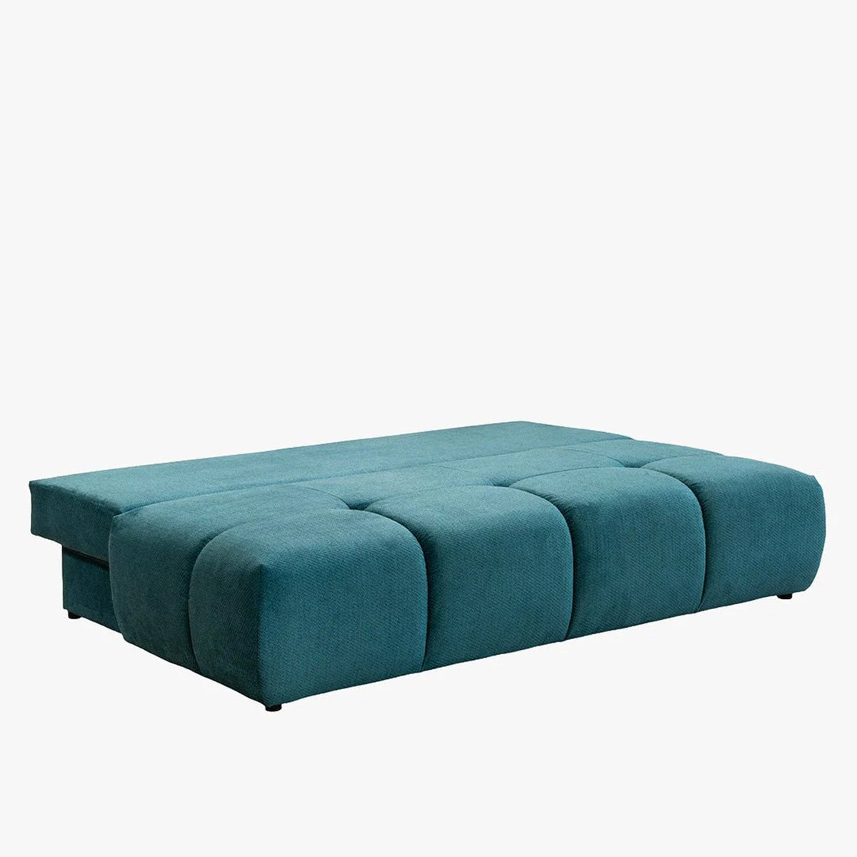 MELVA Canapé 3 places convertible avec coffre en tissu bleu