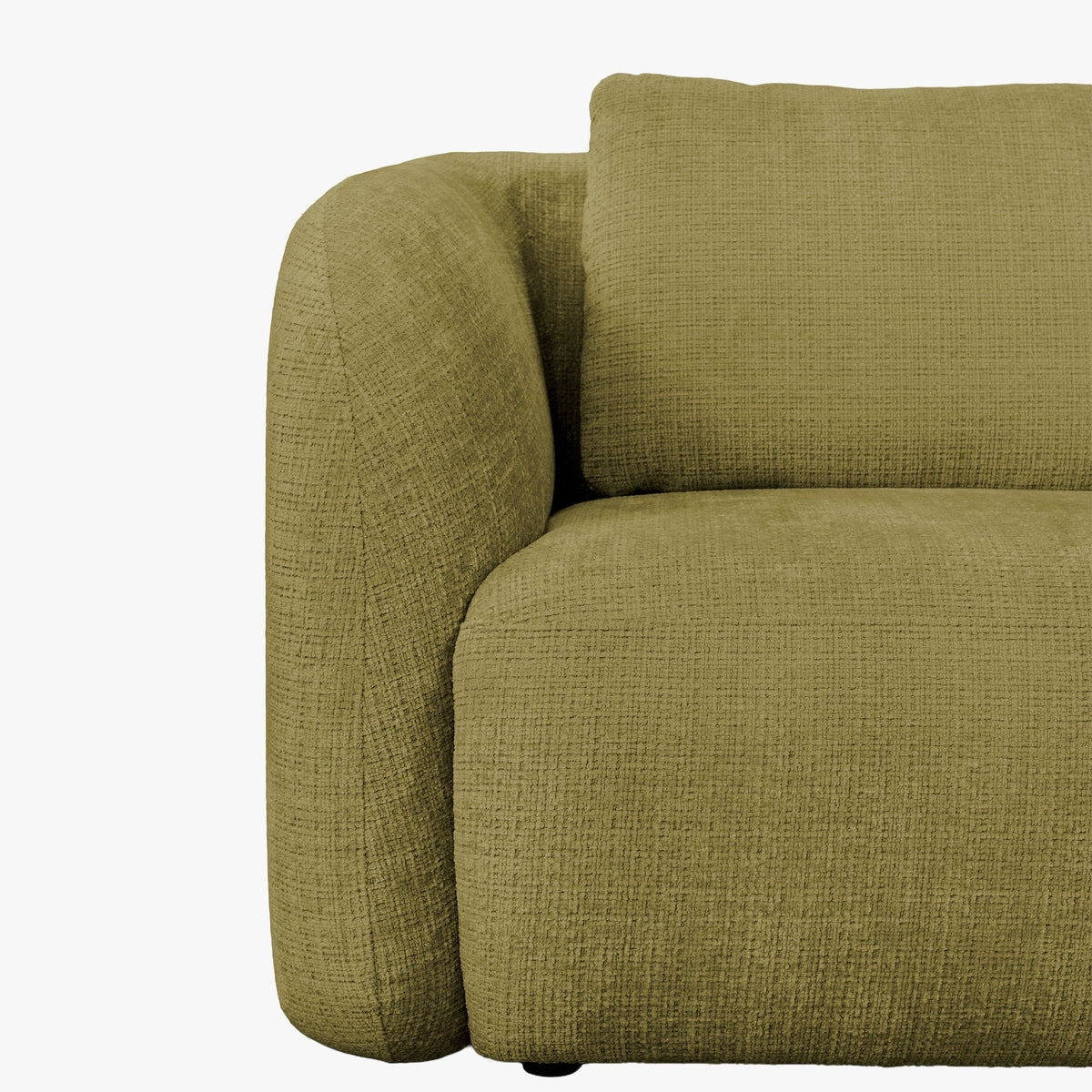 MERYA Canapé d'angle modulable en tissu vert olive - Angle droit