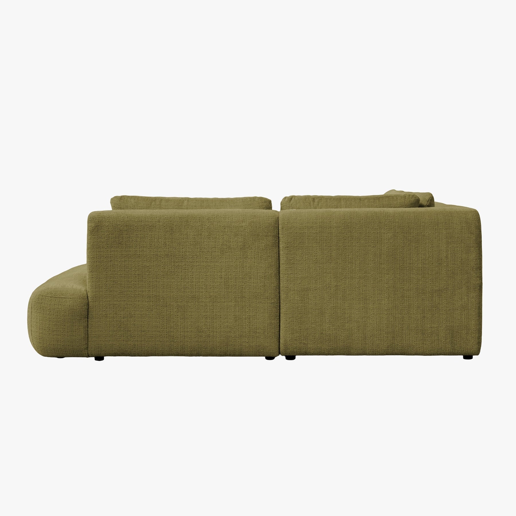 MERYA Canapé d'angle modulable en tissu vert olive - Angle droit
