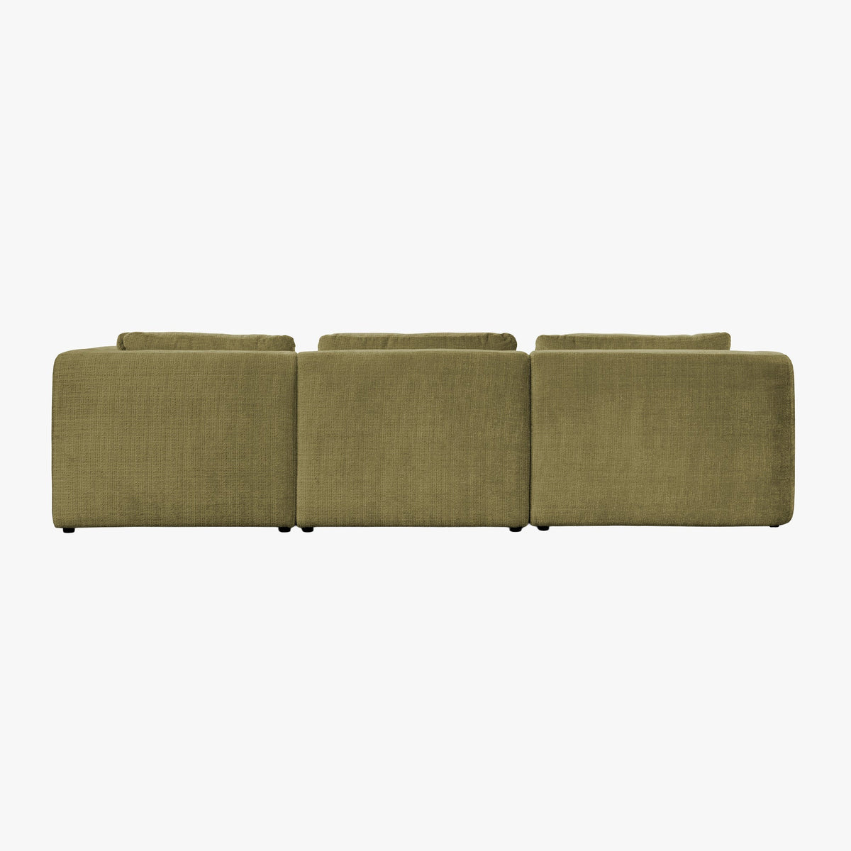MERYA Canapé d'angle modulable en tissu vert olive - Angle droit