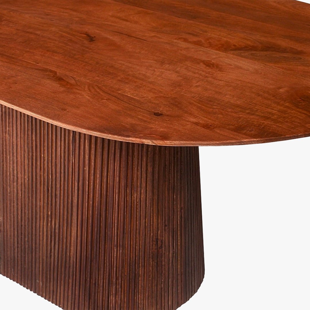 MIGUEL XL Table à manger ovale en bois de manguier brun clair 230 cm