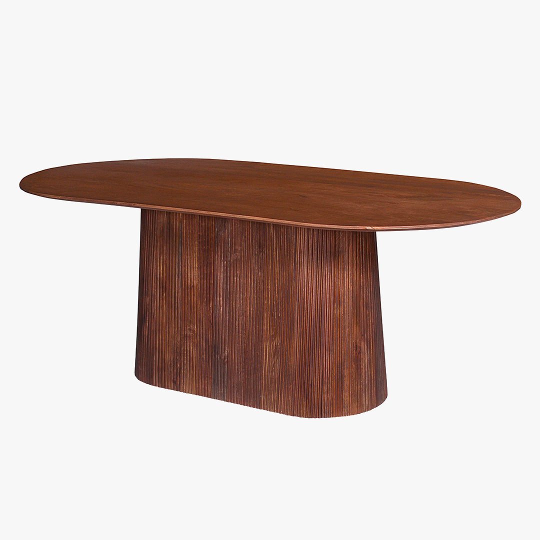 MIGUEL XL Table à manger ovale en bois de manguier brun clair 230 cm