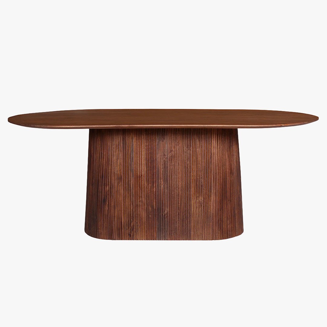 MIGUEL XL Table à manger ovale en bois de manguier brun clair 230 cm