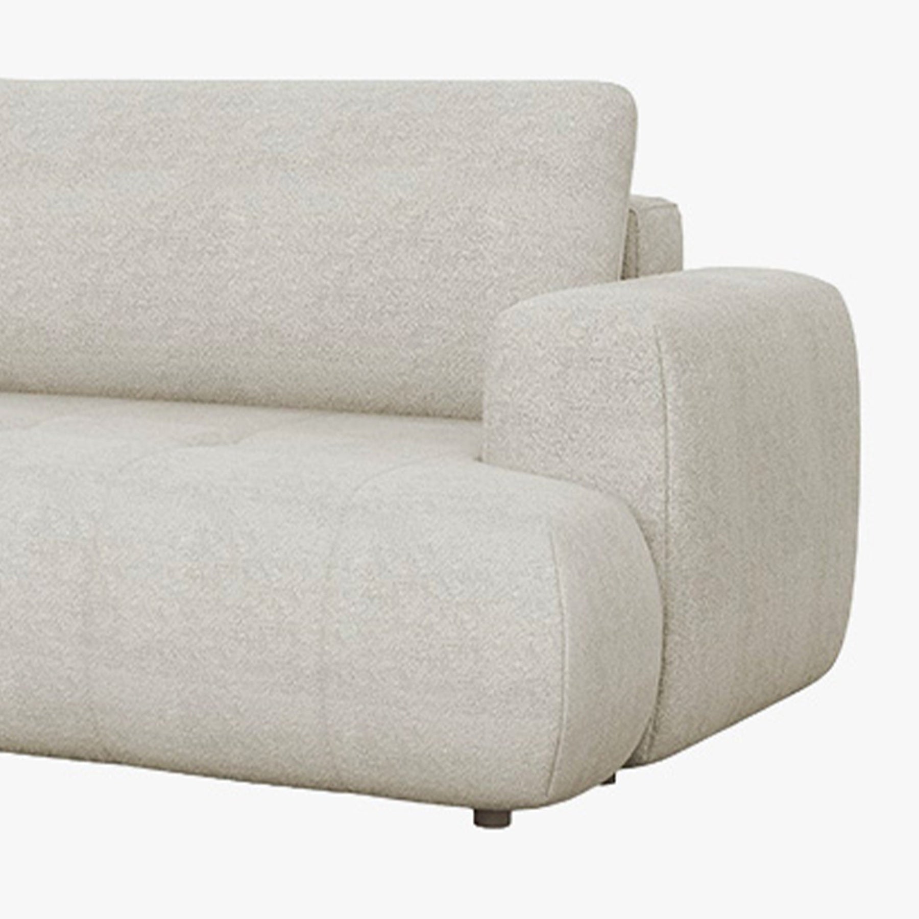 MIREL Canapé d'angle convertible en tissu écru - Angle gauche