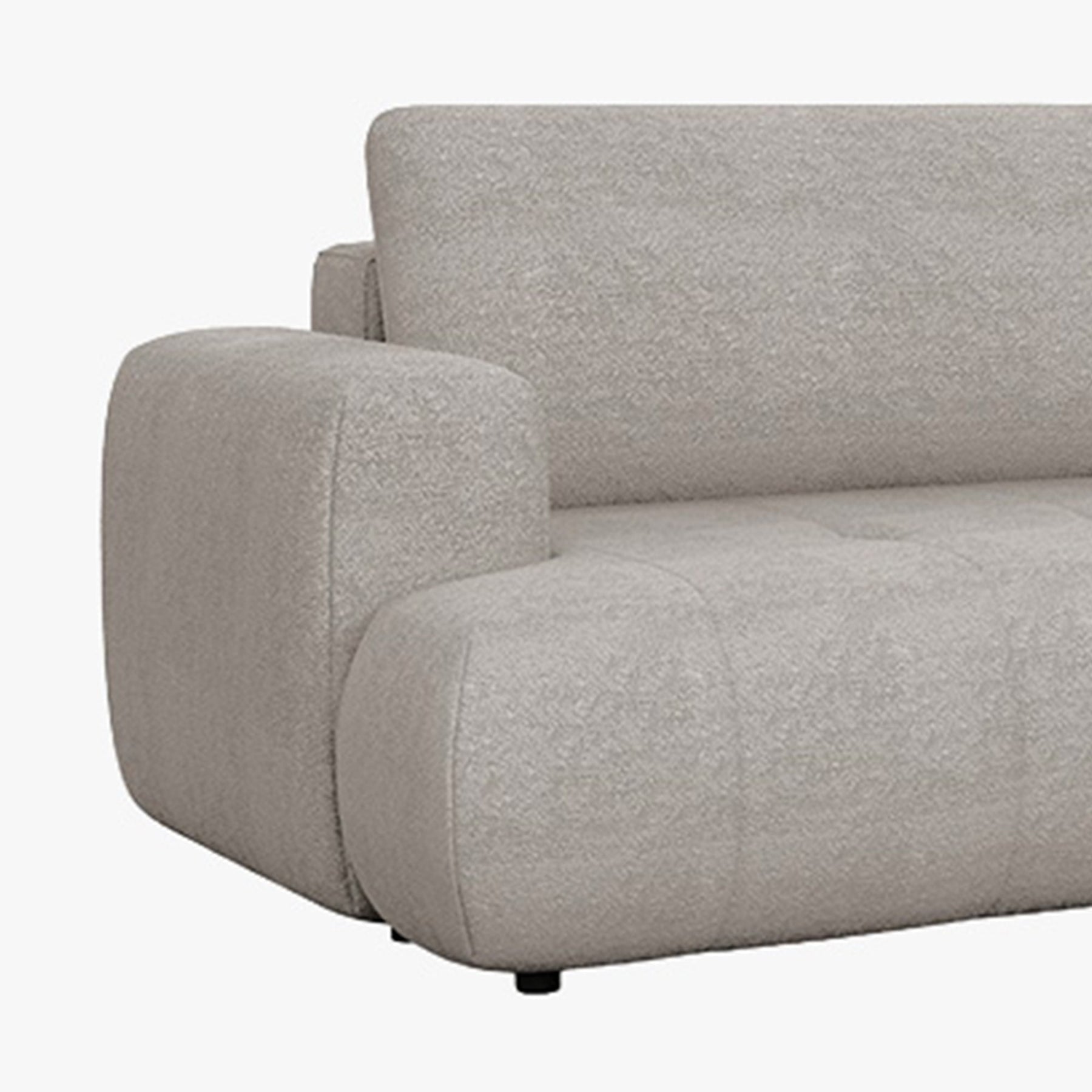 MIREL Canapé d'angle convertible en tissu taupe - Angle droit