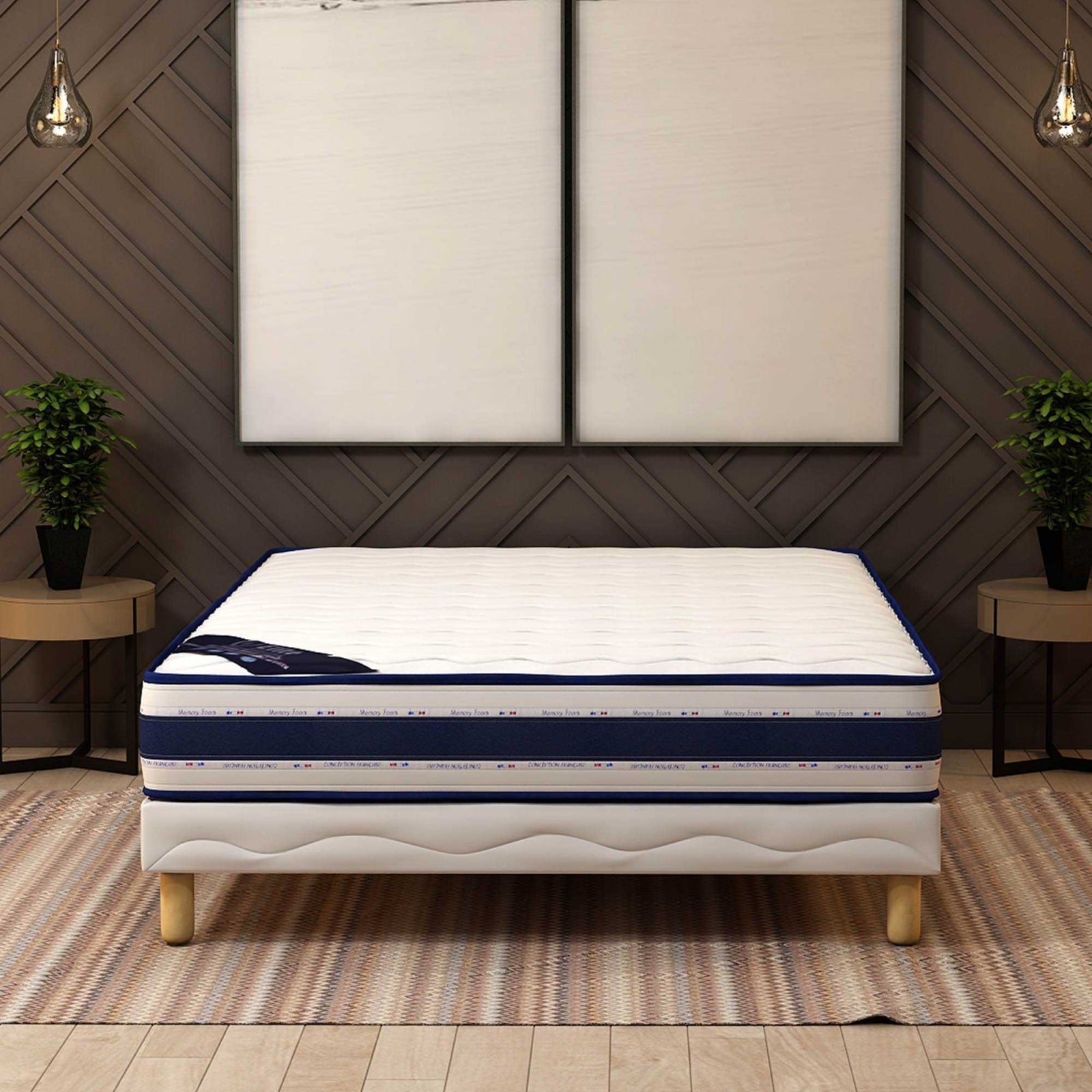 MOON Ensemble sommier+matelas 22 cm 140x190