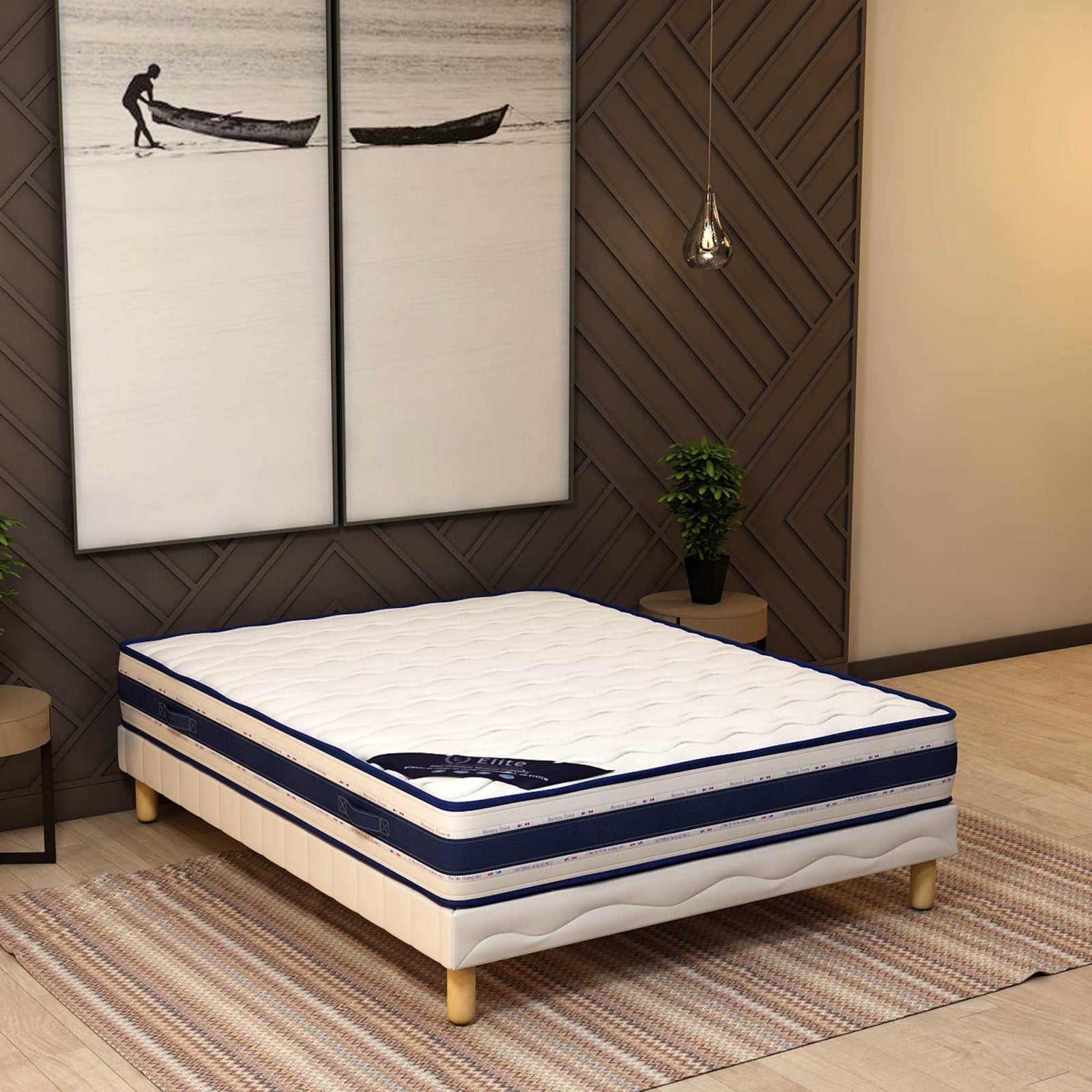 MOON Ensemble sommier+matelas 22 cm 140x190