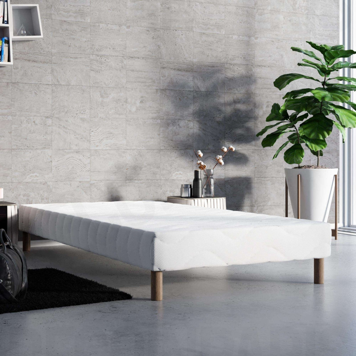 MOONLIGHT Sommier 90x200 + 4 pieds