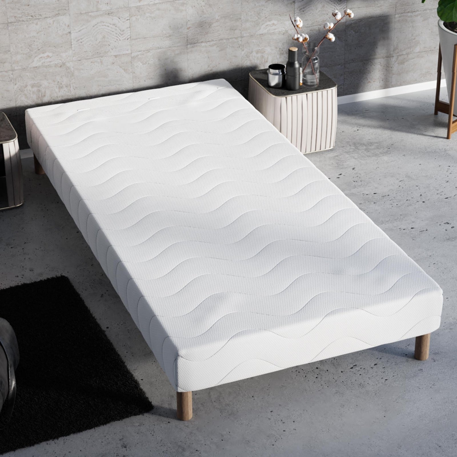 MOONLIGHT Sommier 90x200 + 4 pieds