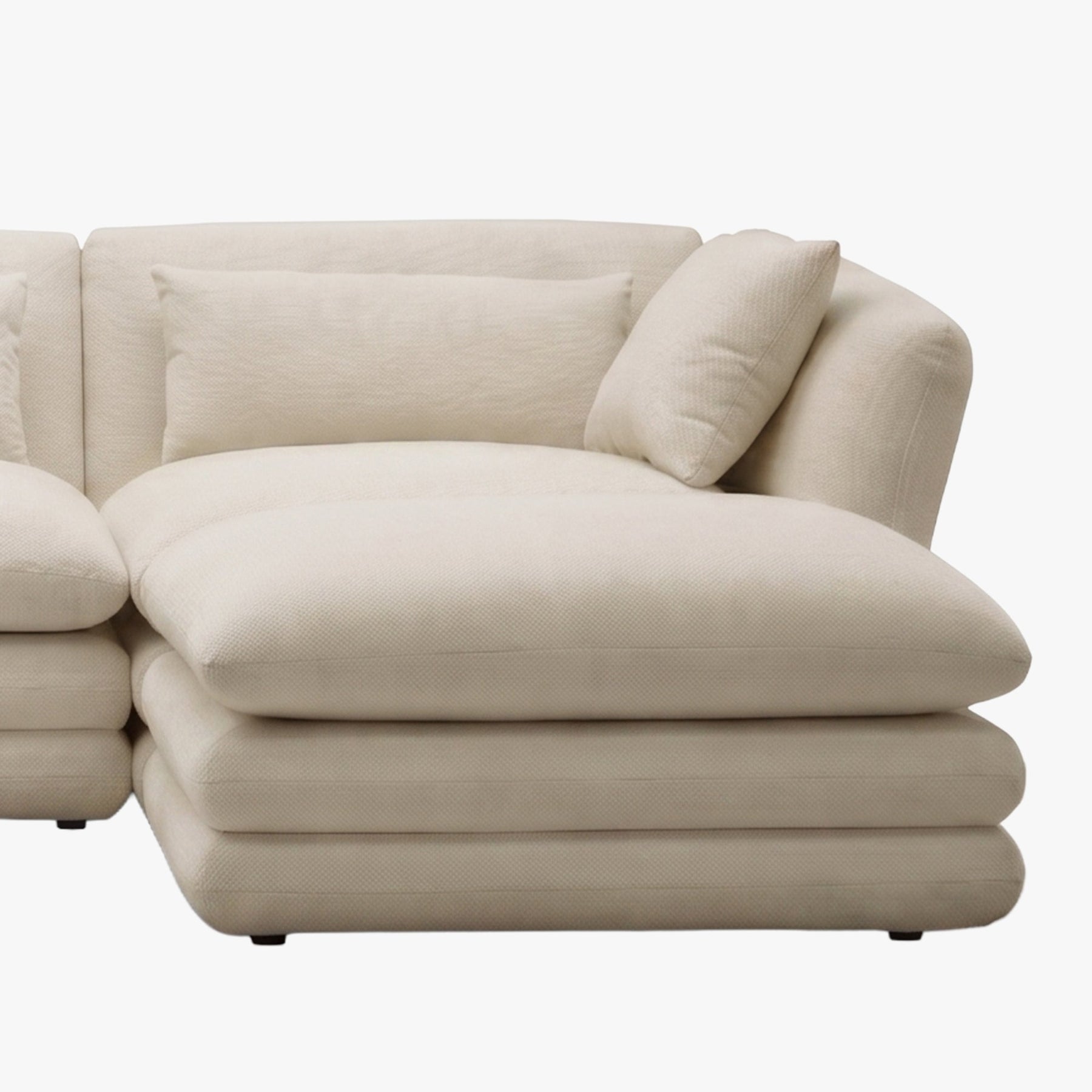 NATALIA Canapé d'angle modulable et réversible en tissu beige