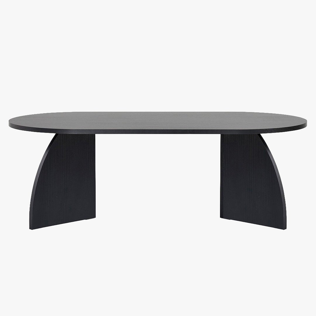 NAYALI Table basse ovale couleur bois noir 120 cm