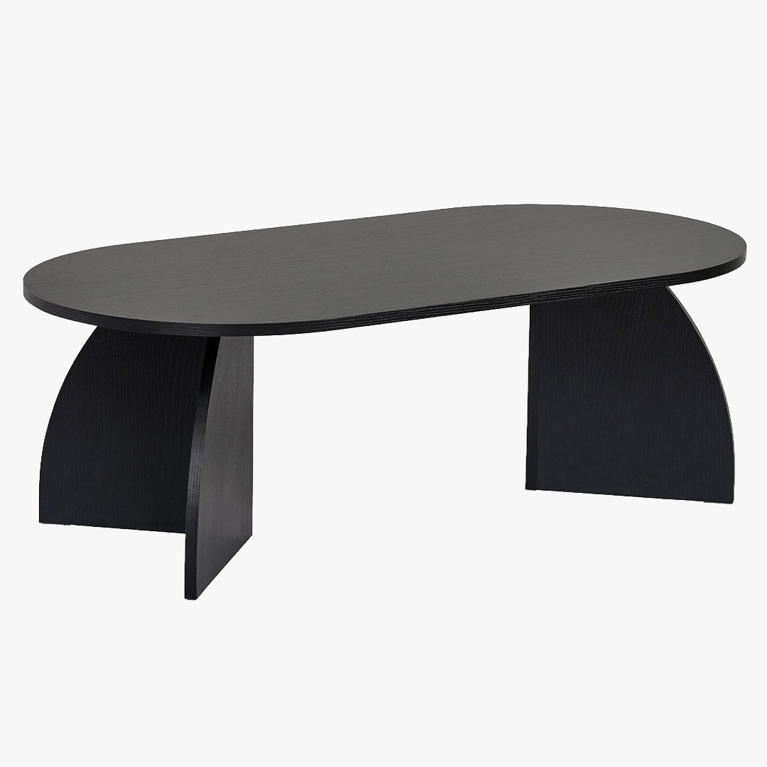 NAYALI Table basse ovale couleur bois noir 120 cm